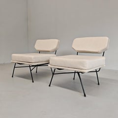 Pair of armchairs fabric Italian vintage 60s design  "Elettra" Studio BBPR