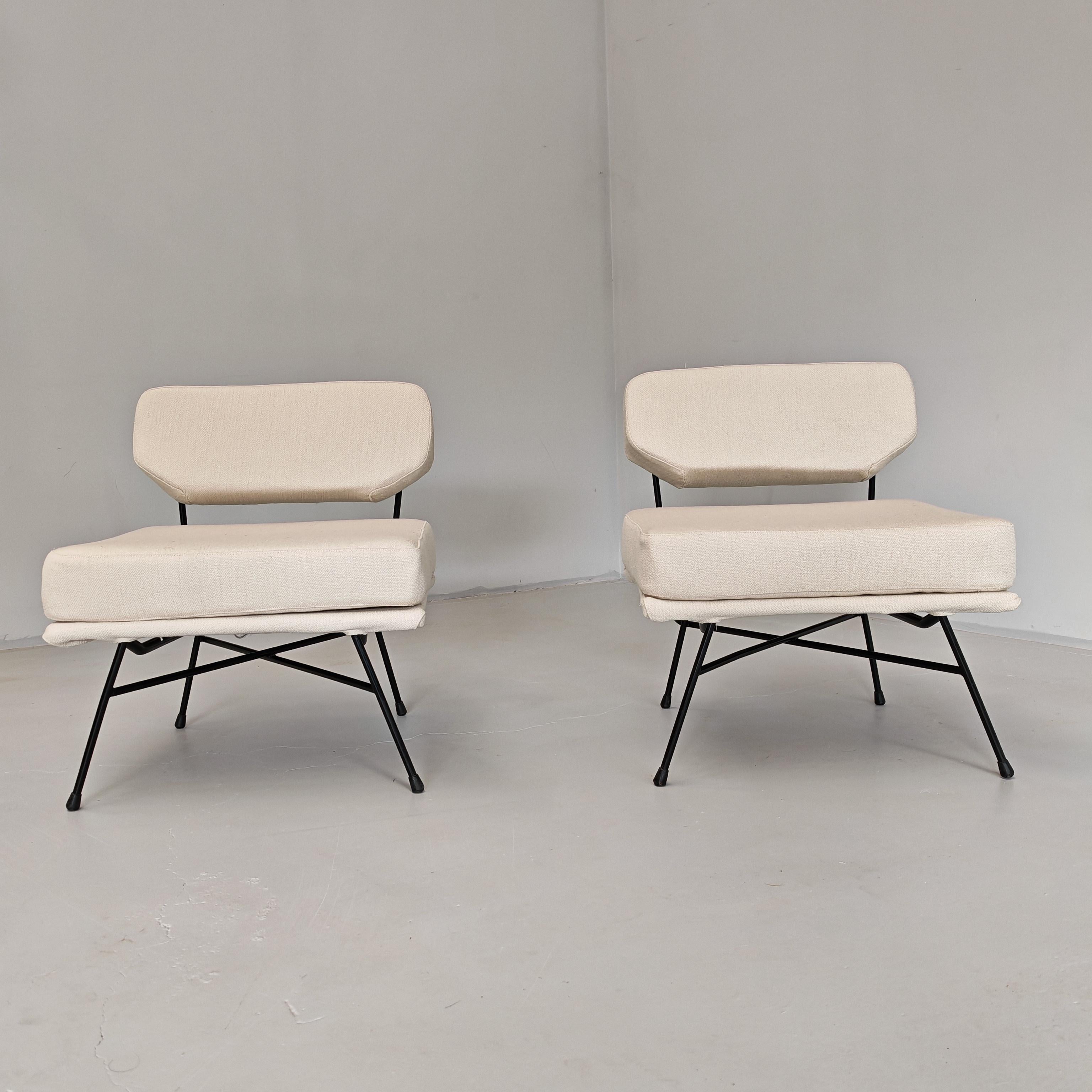 Italian Coppia poltrone tessuto design italiano vintage 60s  