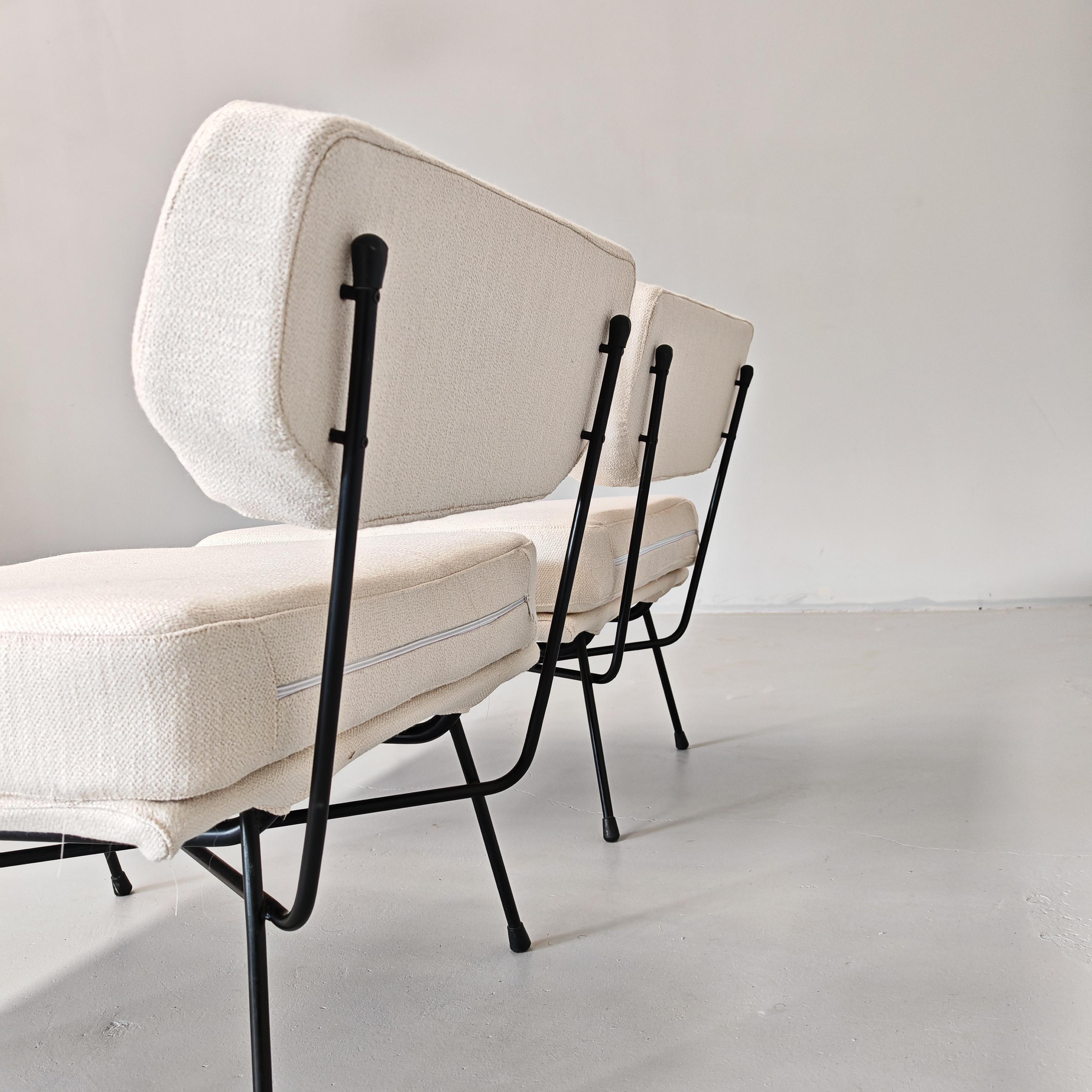 Cotone Coppia poltrone tessuto design italiano vintage 60s  