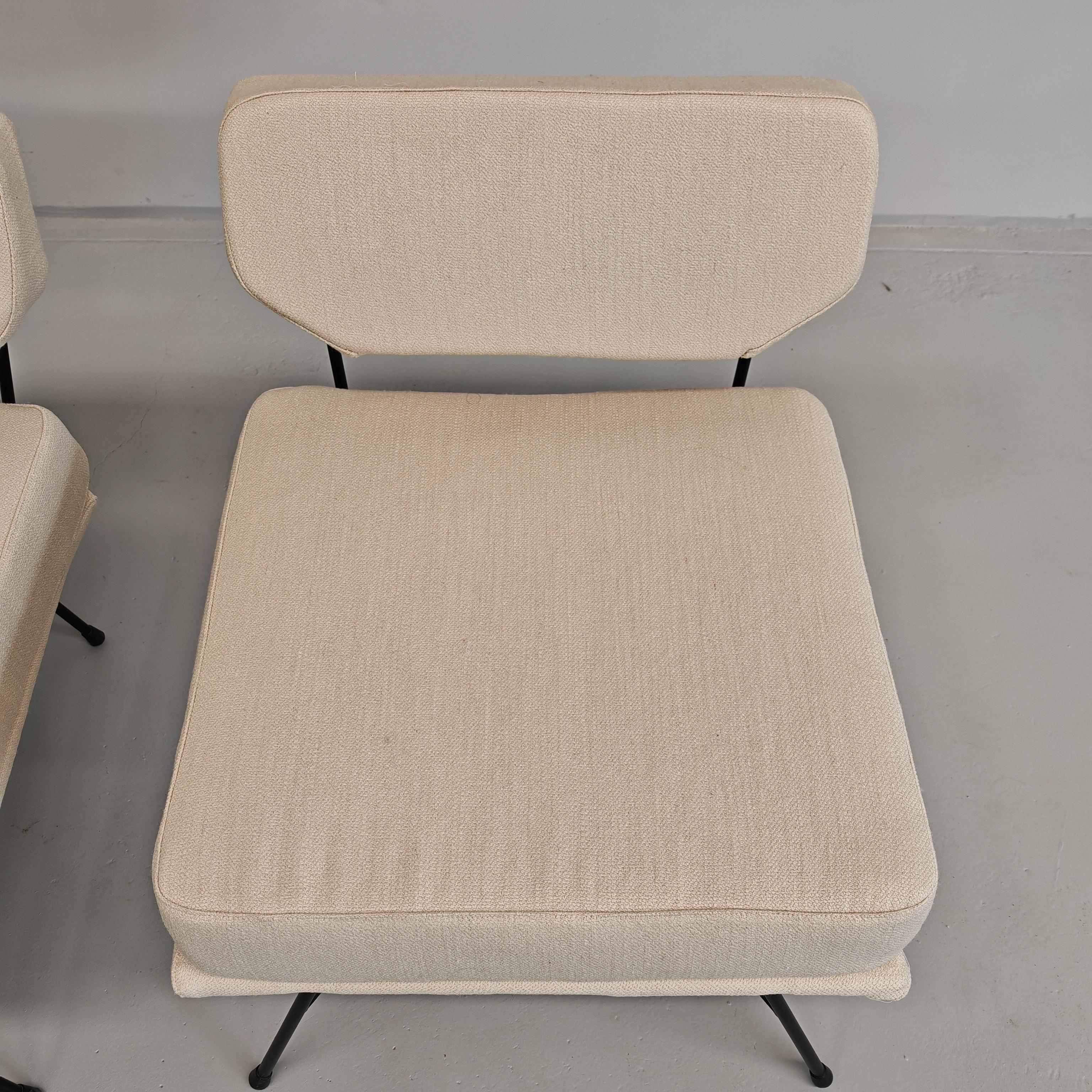 Coppia poltrone tessuto design italiano vintage 60s  
