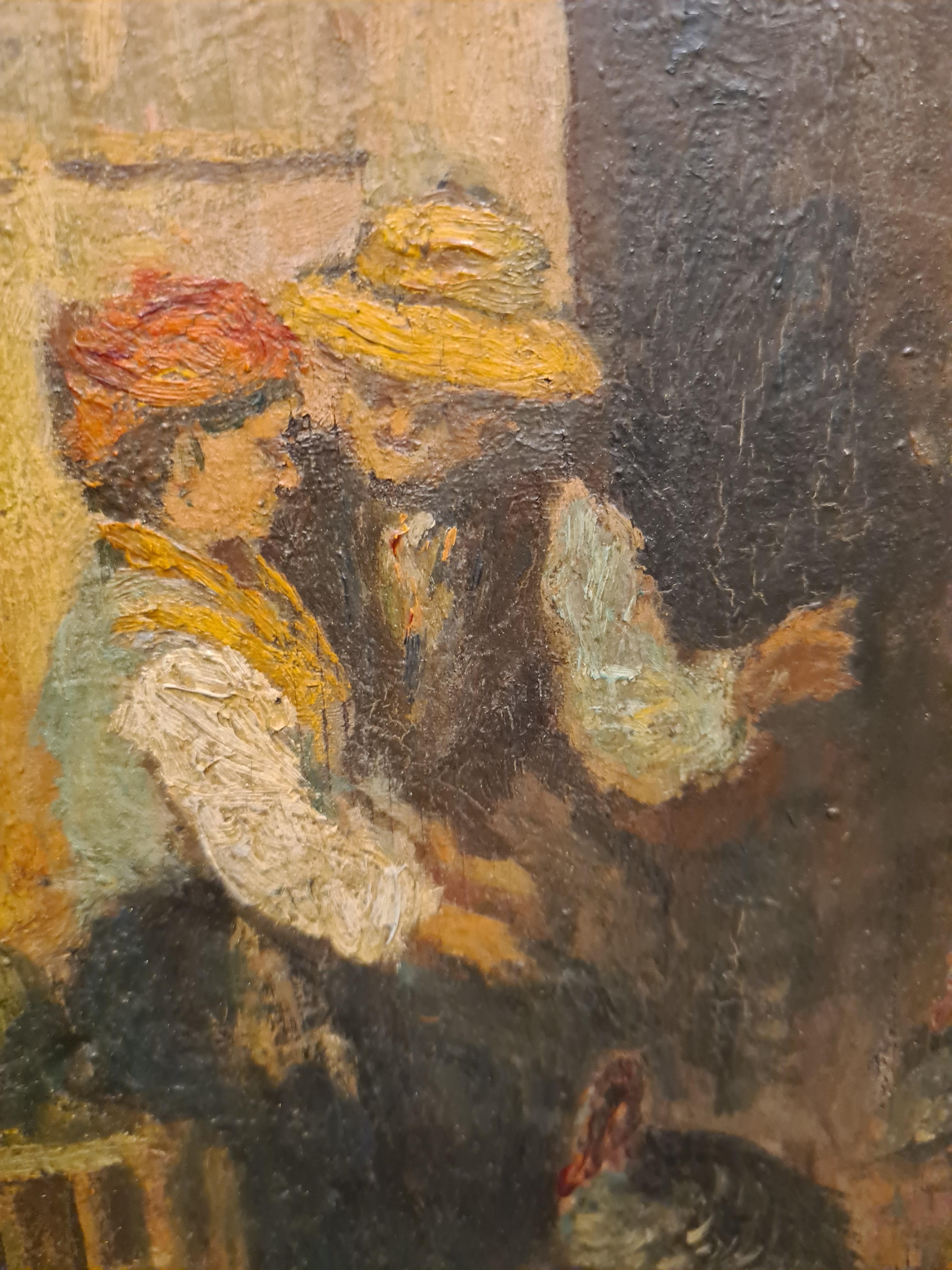 Paire de peintures de scènes de la vie paysanne fin 19e siècle en vente 8
