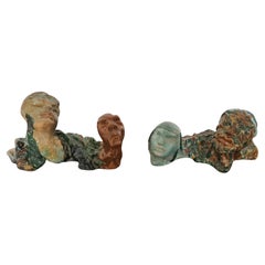 Pair of terracotta sculptures by Savino Tripodi