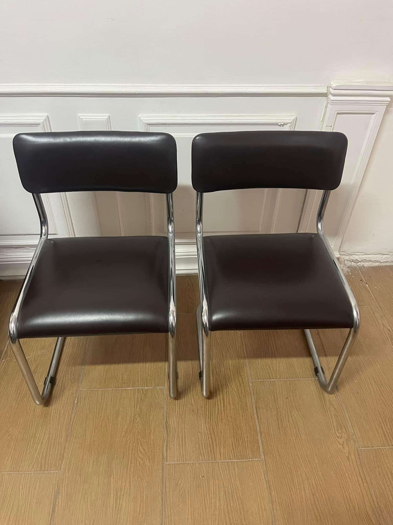 Pair Bauhaus Chairs 1970s.
Chair height 78 cm seat height 45 cm width 45 cm depth 44 cm