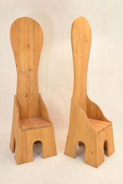 Coppia sedie "Fratina SC190", design M. Ceroli, Prod. Poltronova, Italia 1972