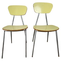 Pair of yellow formica chairs 1970s
