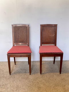 Paar Holzstühle mit Wiener Stroh - robust und elegant, 1970er Jahre