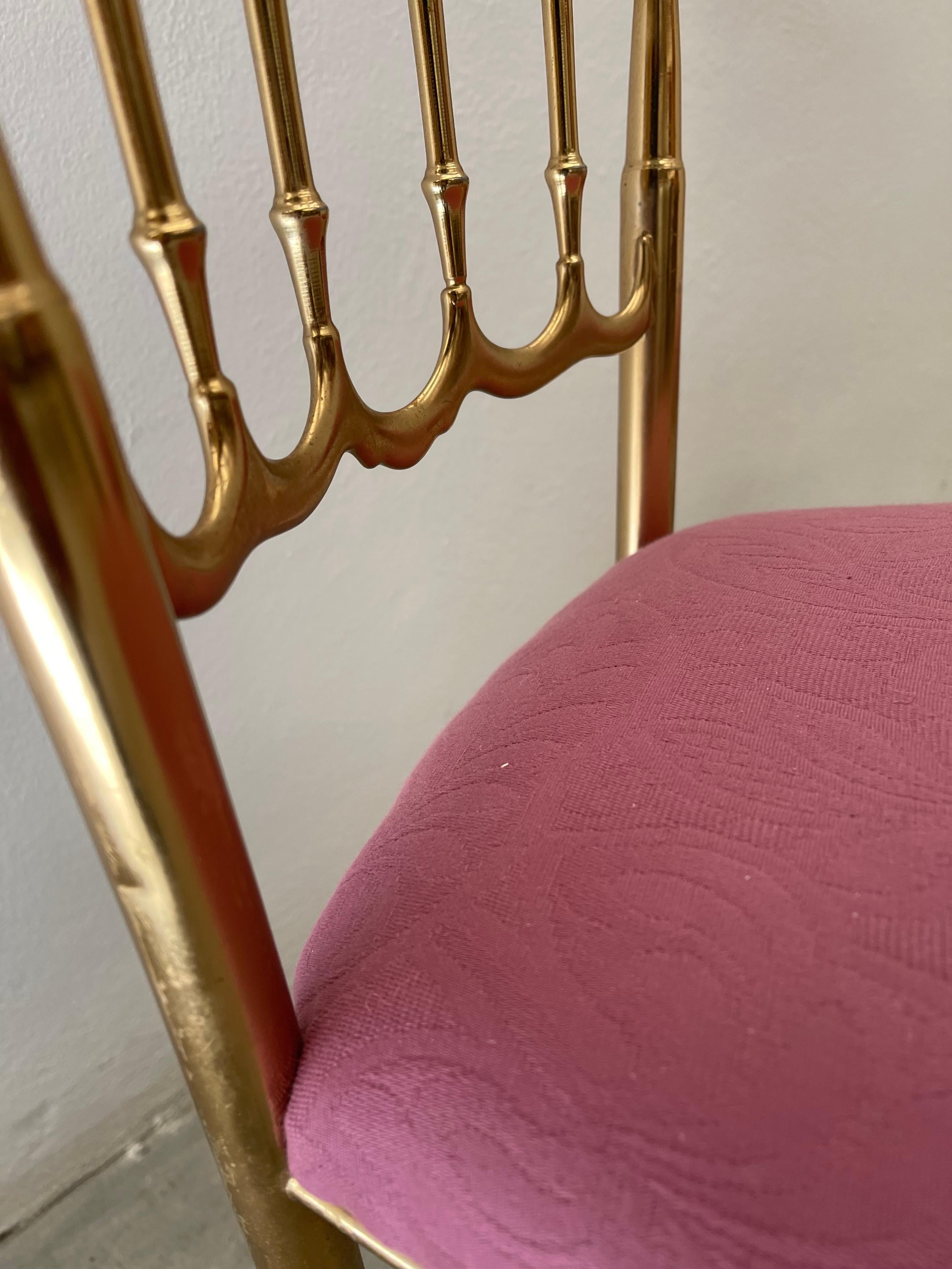 Coppia sedie Italian large Chiavari Brass ottone Dorado (Empire Revival) im Angebot