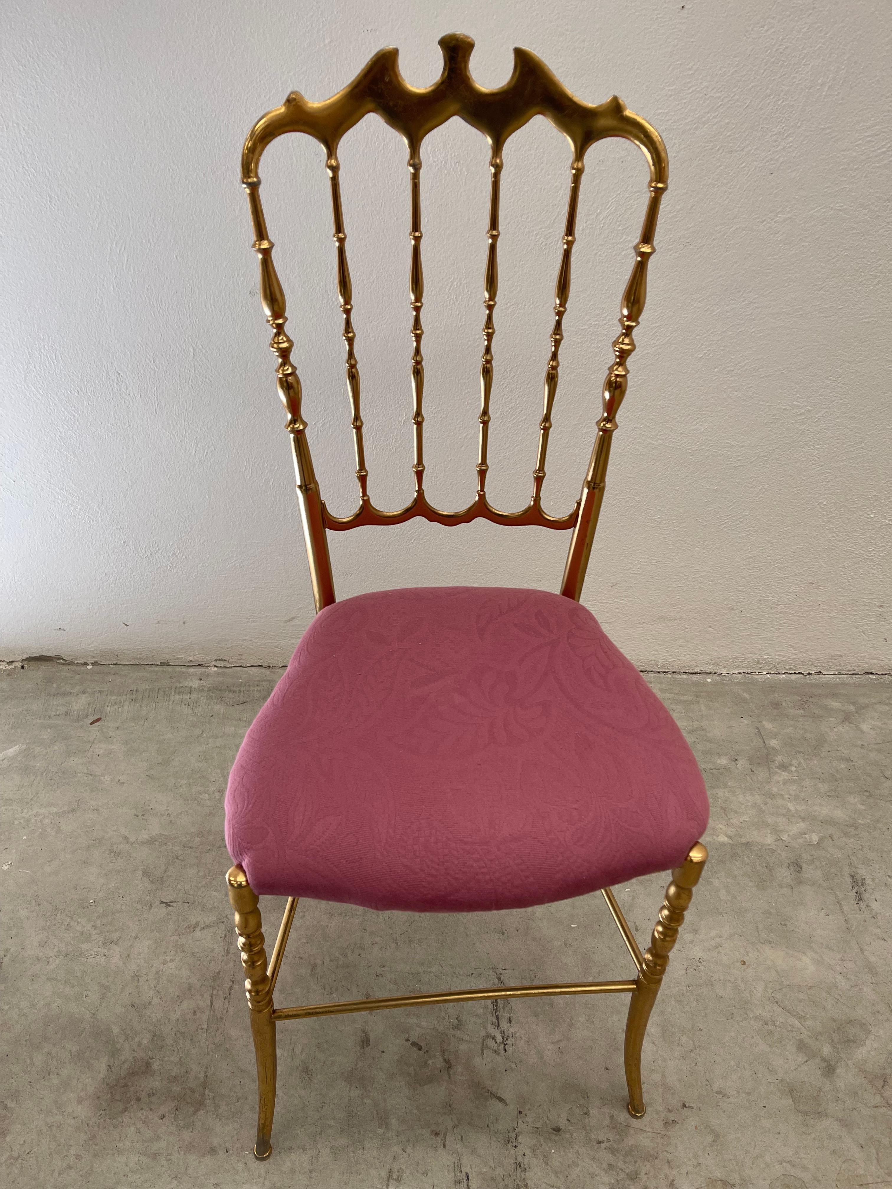 Coppia sedie Italian large Chiavari Brass ottone Dorado (Handgeknüpft) im Angebot