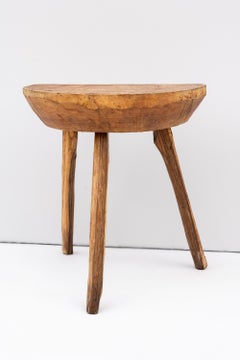 Paar Melkschemel aus Ulme, 1850