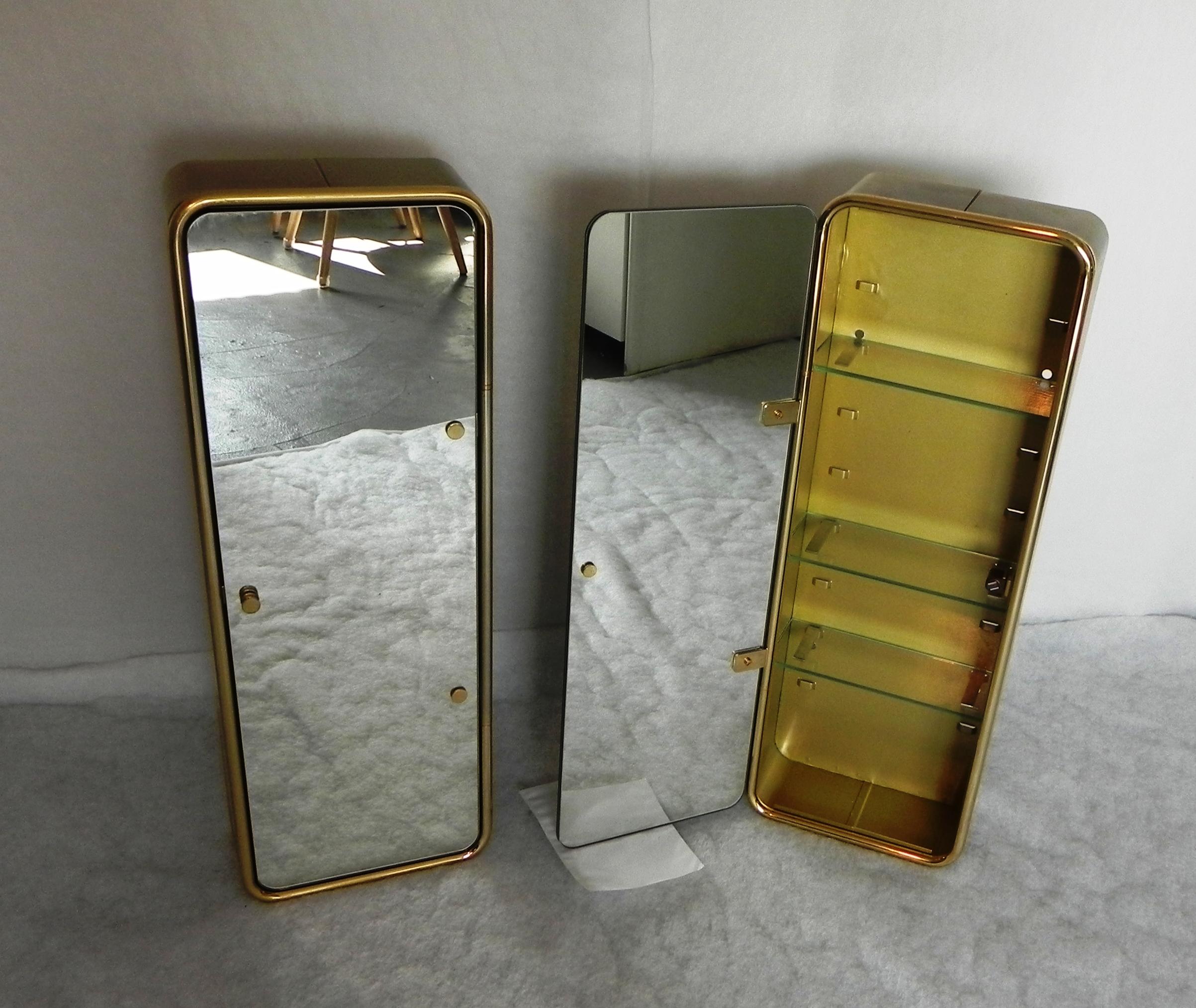 pair of mirrors - bathroom cabinets, Gold For Sale 5