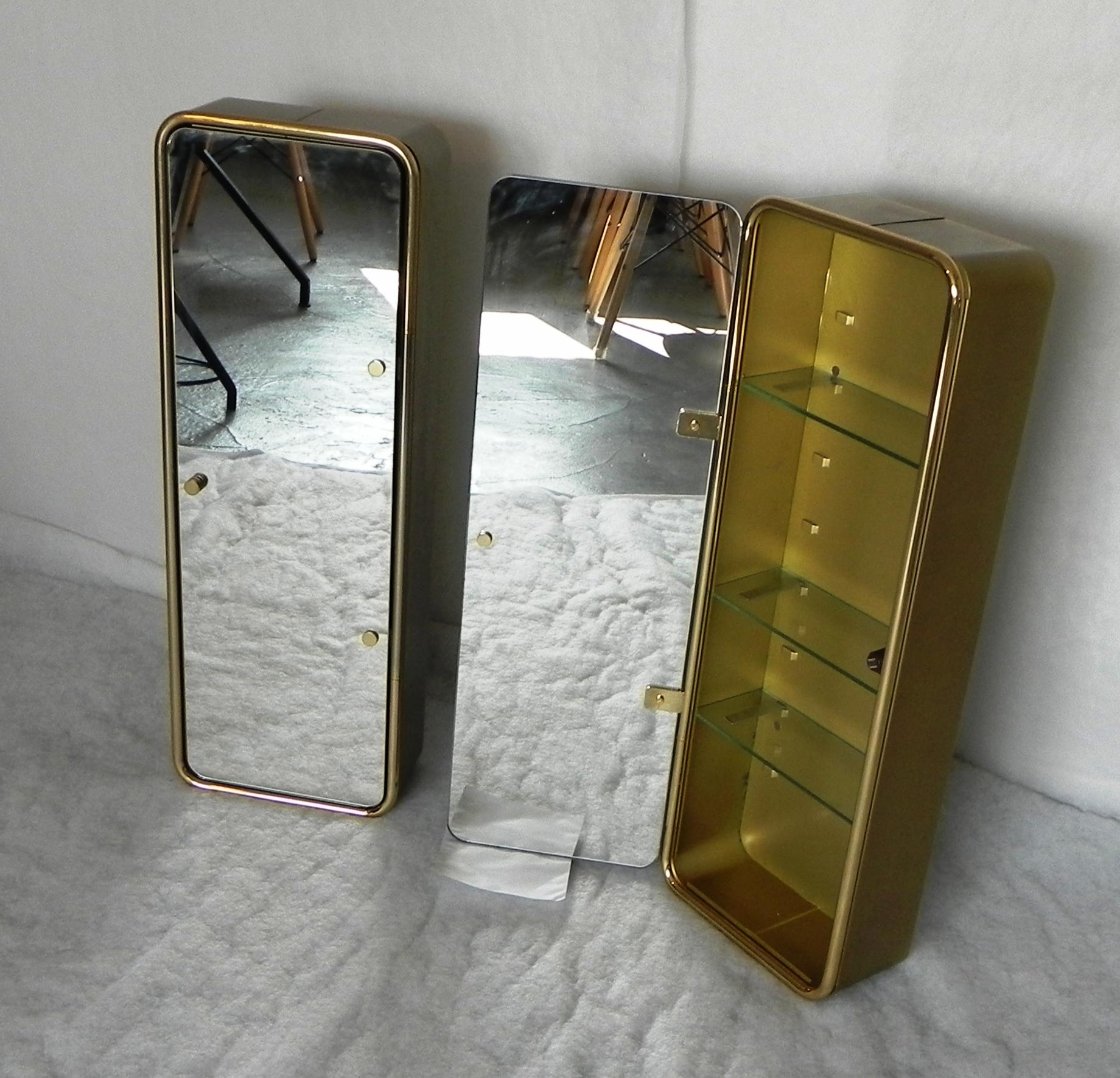 pair of mirrors - bathroom cabinets, Gold For Sale 6