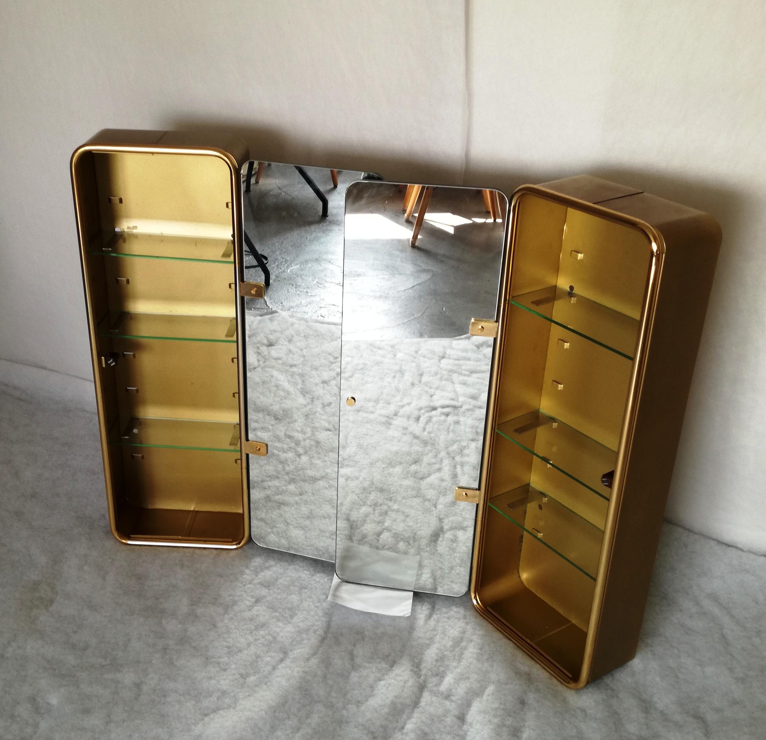 paar Spiegel - Badezimmerschränke, Gold im Angebot 9