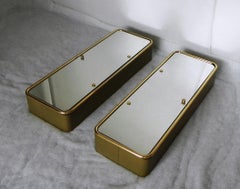 paire de miroirs - armoires de toilette, Or