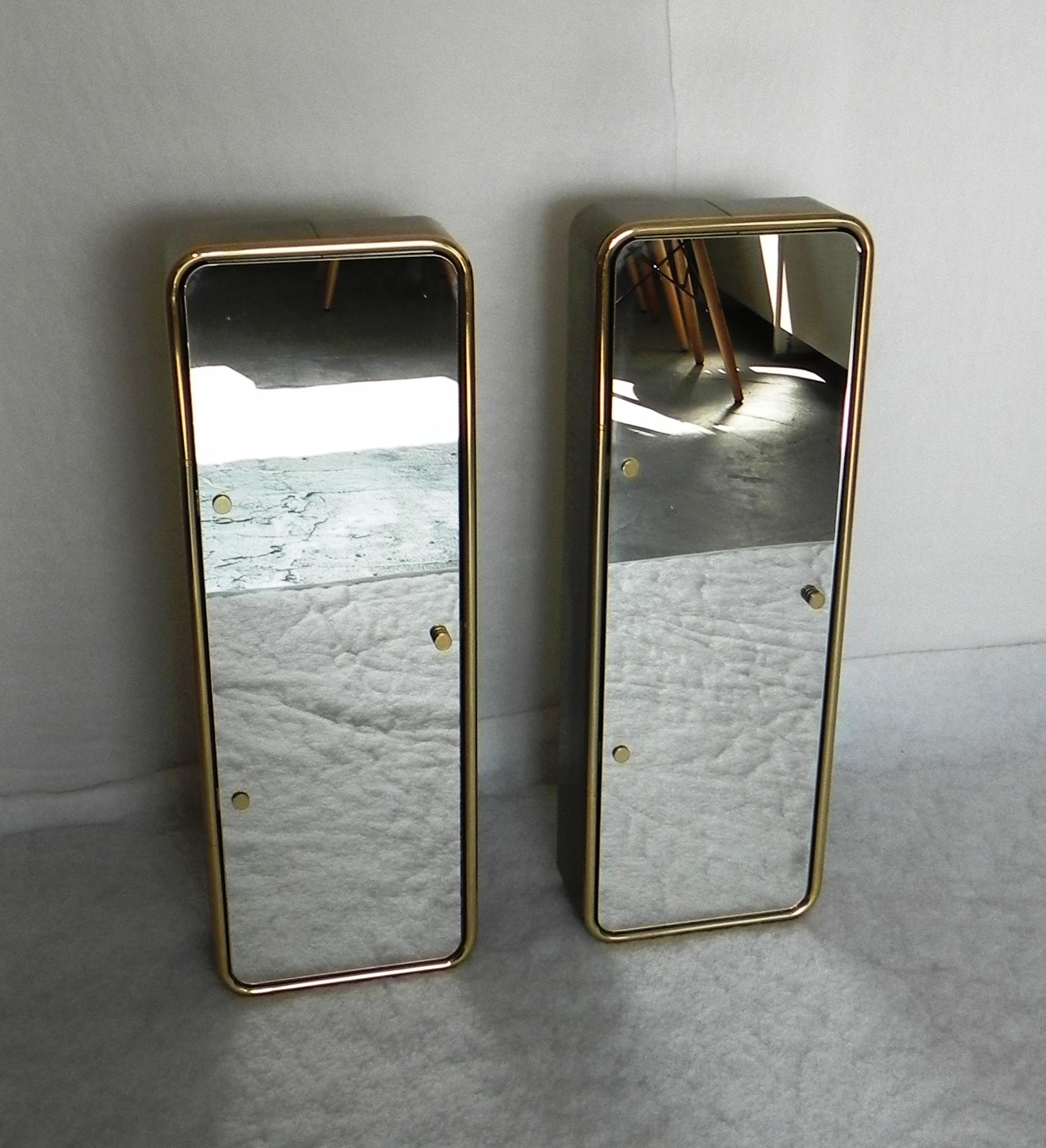 paar Spiegel - Badezimmerschränke, Gold (Amerikanische Klassik) im Angebot