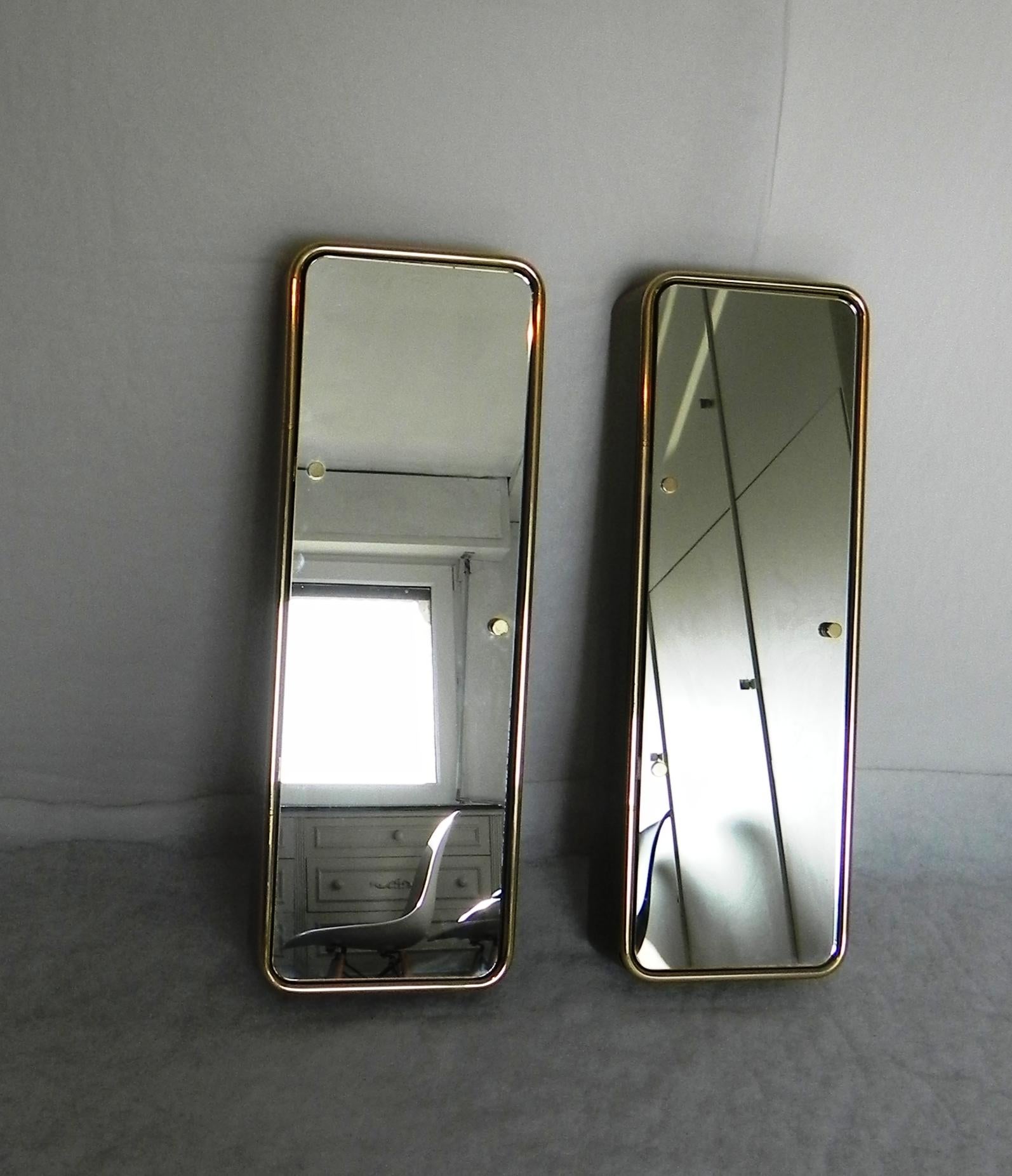 Gilt pair of mirrors - bathroom cabinets, Gold For Sale