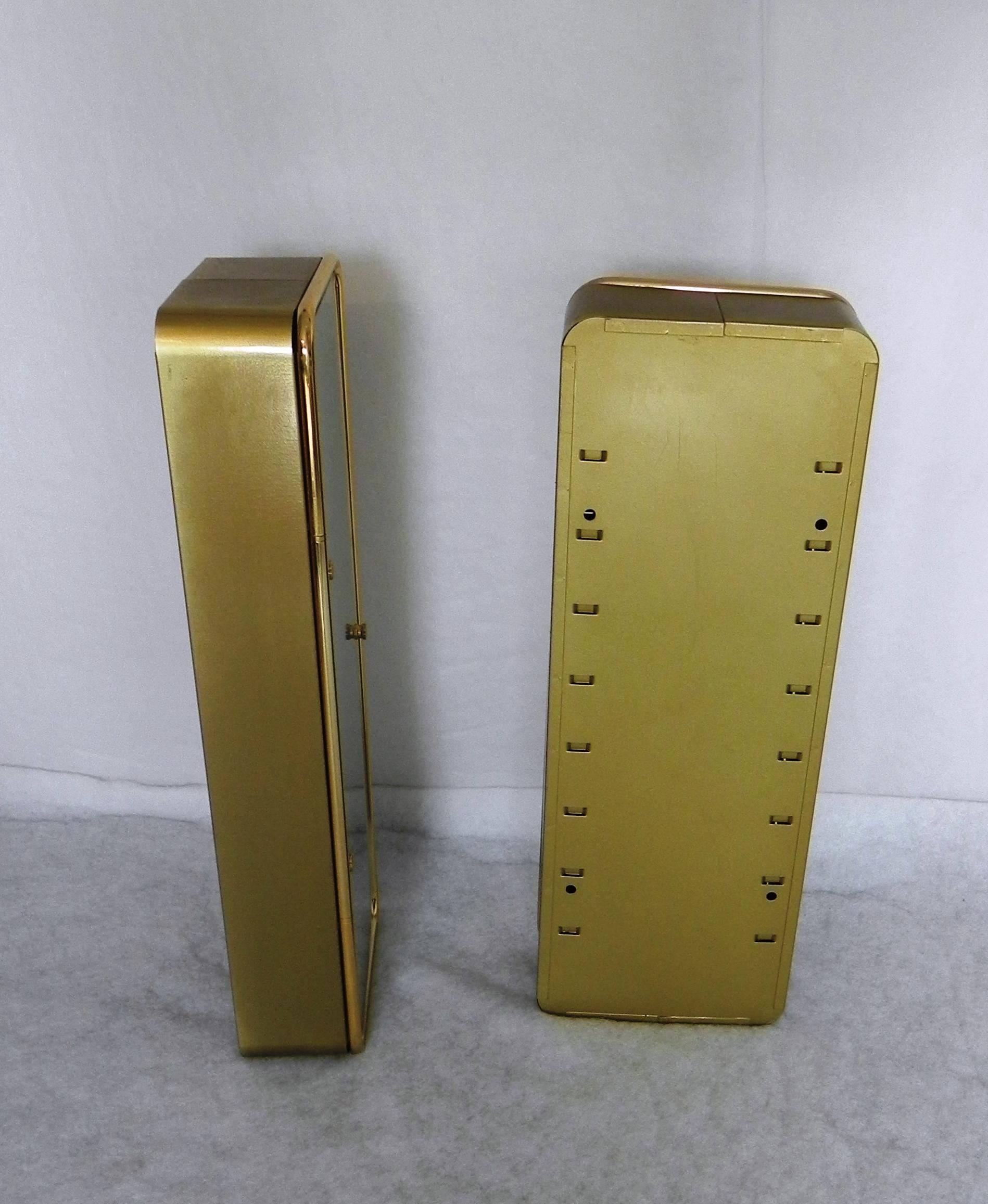 Metal pair of mirrors - bathroom cabinets, Gold For Sale