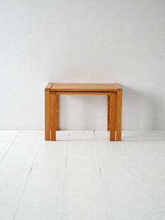 Paire de tables basses scandinaves en pin empilables