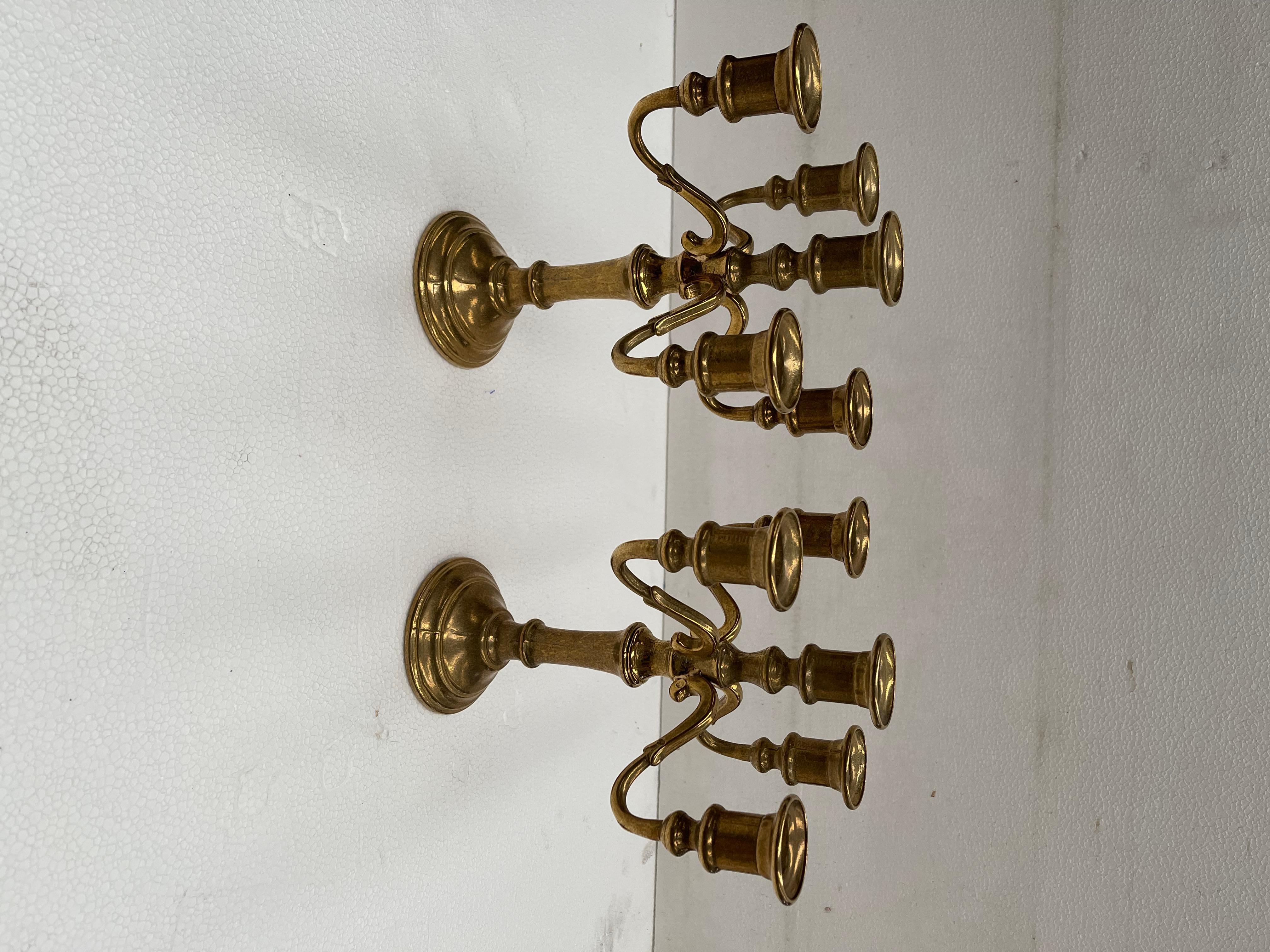 Late 20th Century Couple vintage bronze candelabra For Sale