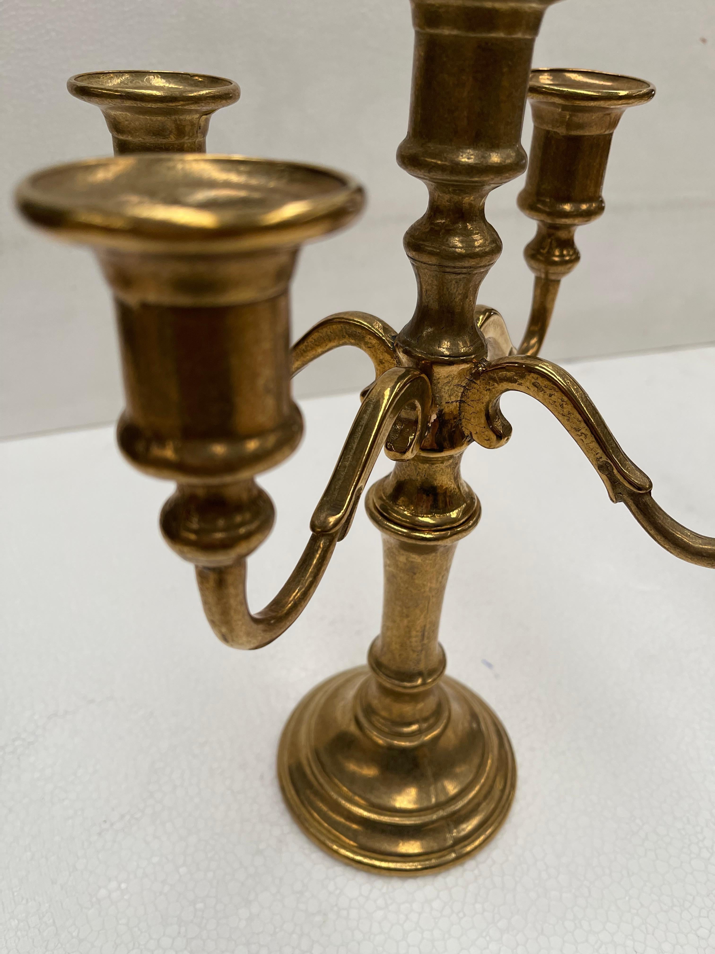 Couple vintage bronze candelabra For Sale 1
