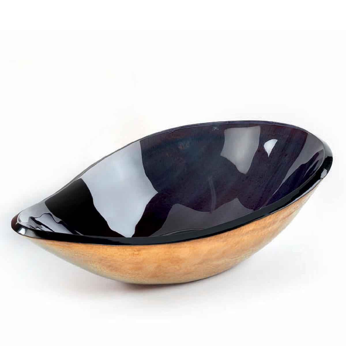 Bowl Coppola black bronze glass with all structure
in blown glass in blackened finish inside and in bronze
finish outside.