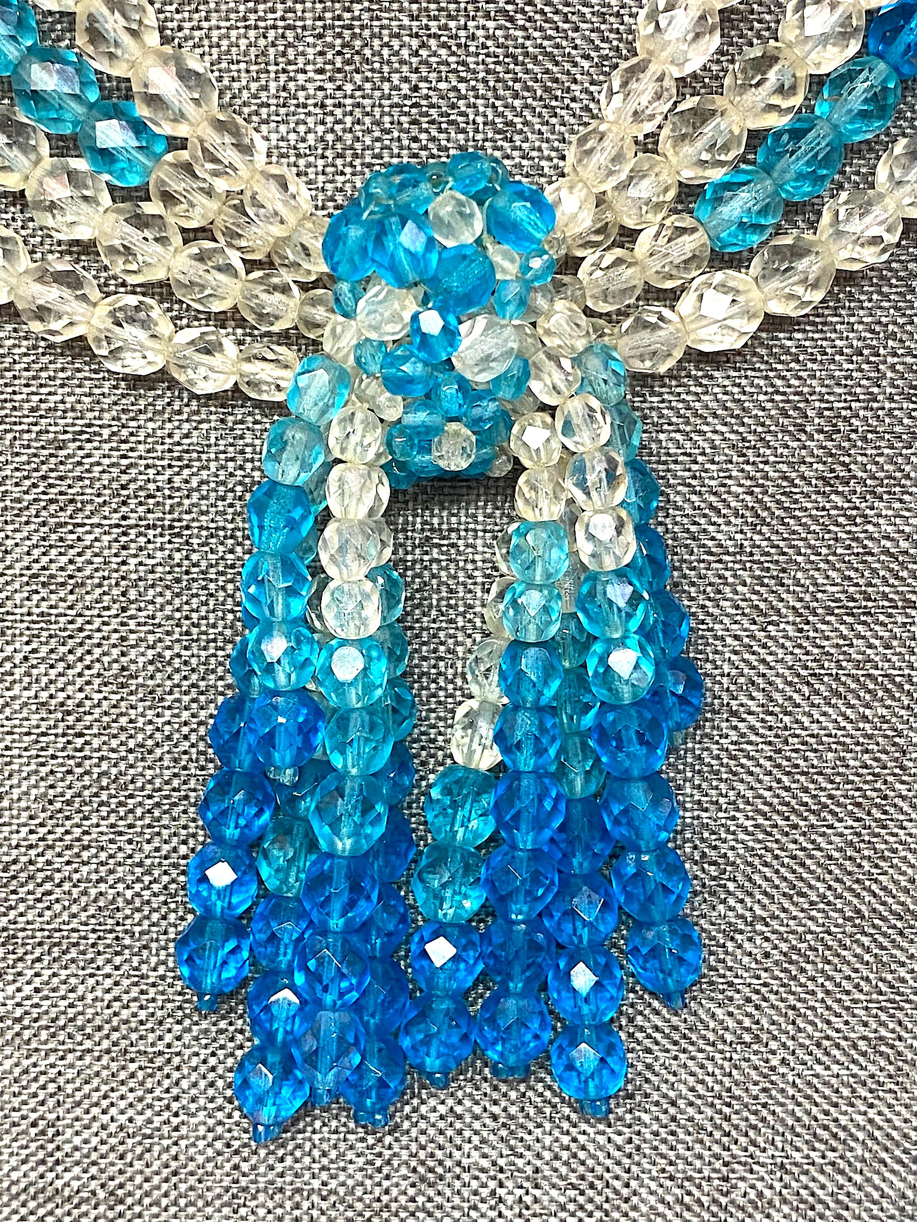 blue crystal bead necklace