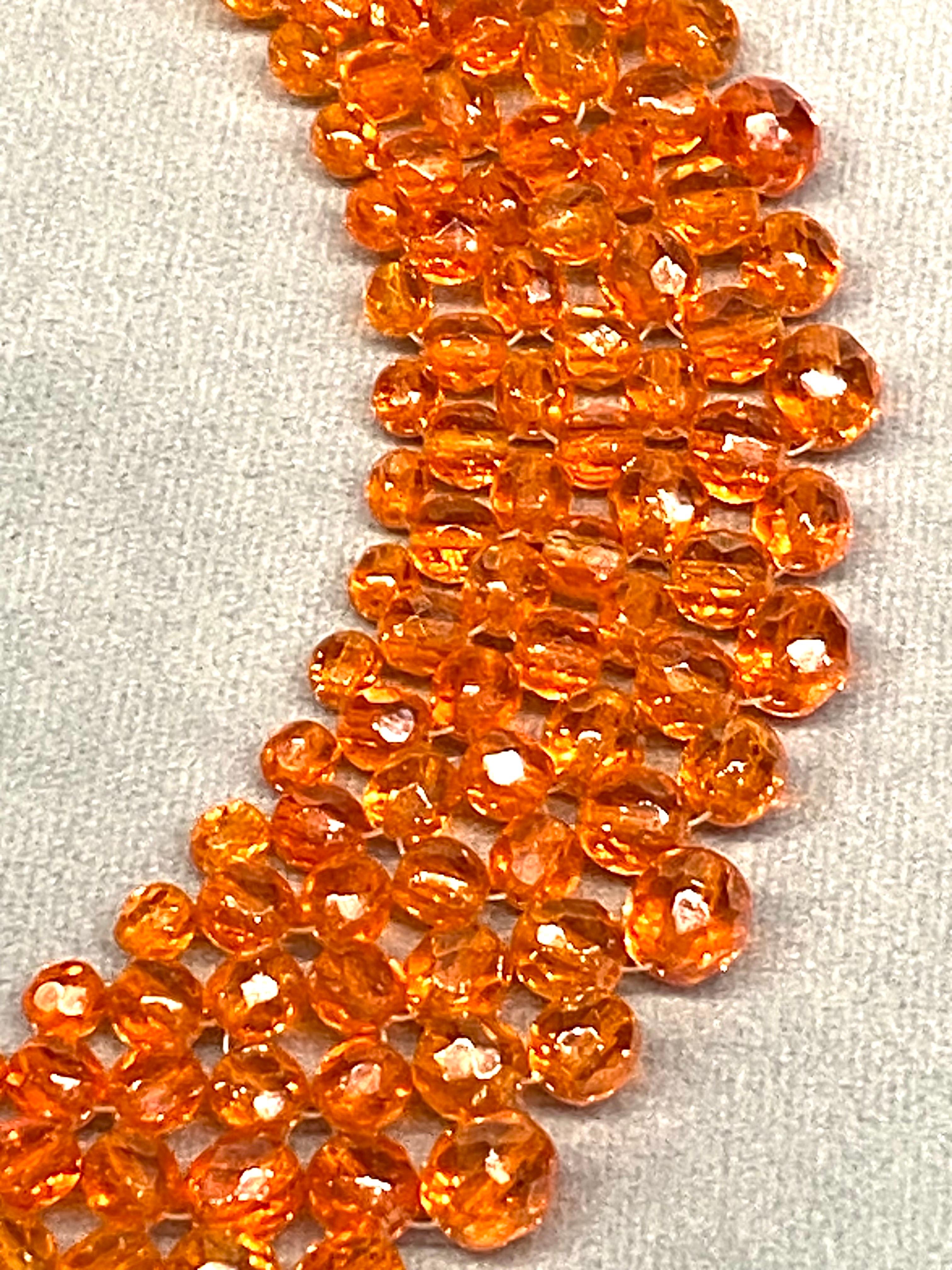 Coppola e Toppo 1950s woven orange crystal bead collar necklace 7