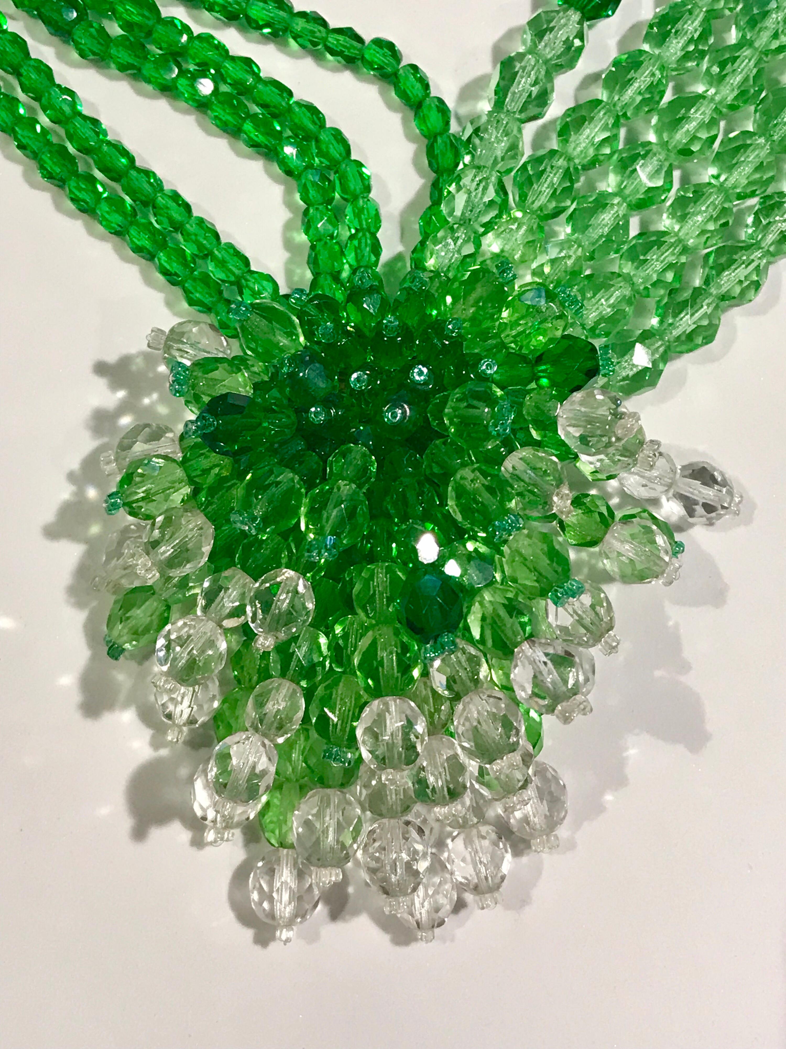 A beautiful 1950s crystal bead necklace by famous jewelry house Coppola e Toppo. Brother and sister team Bruno and Lyda Coppola began creating their famous style of jewelry in the 1940s and continued until 1986. They designed pieces for several