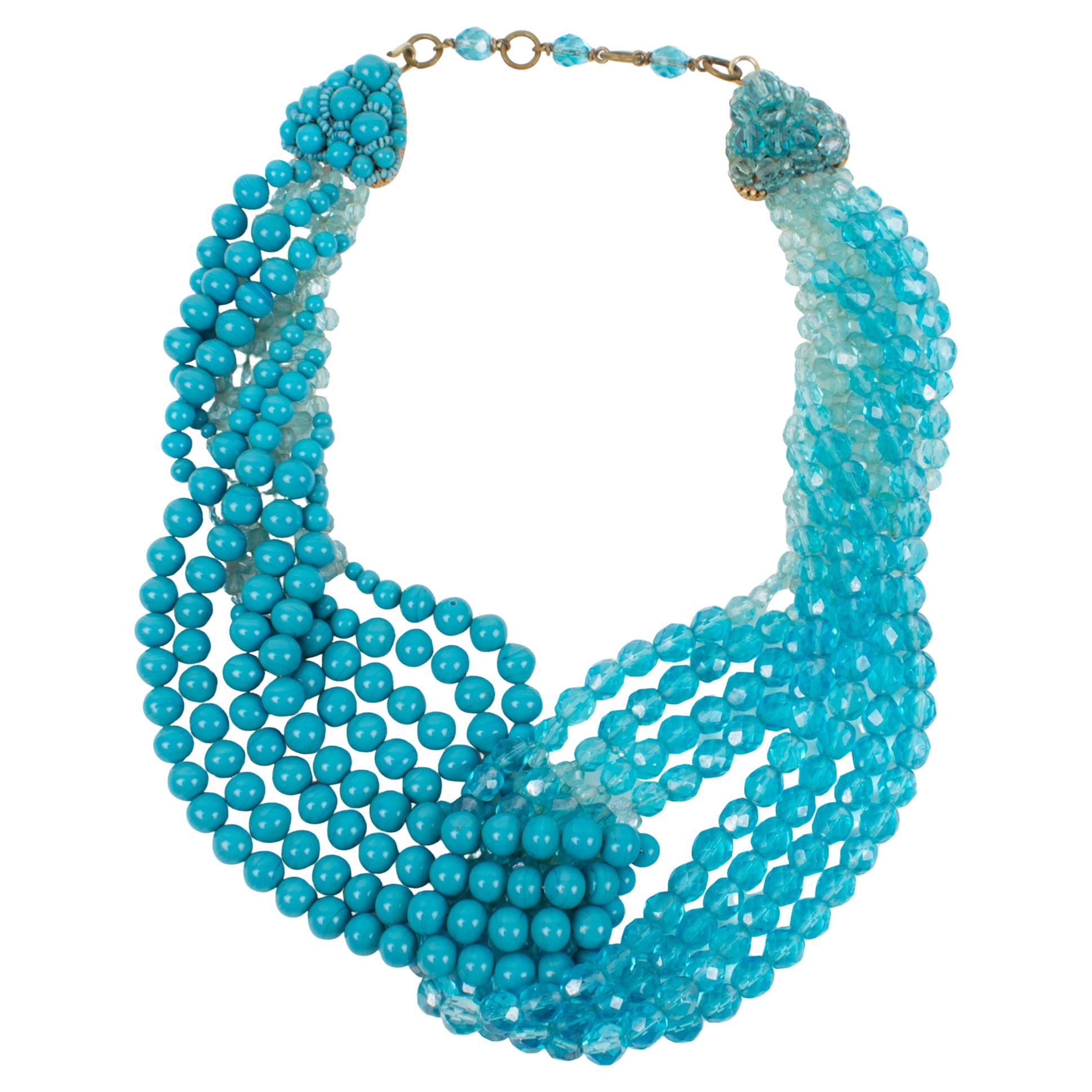 Coppola e Toppo Blue Crystal Draped Necklace