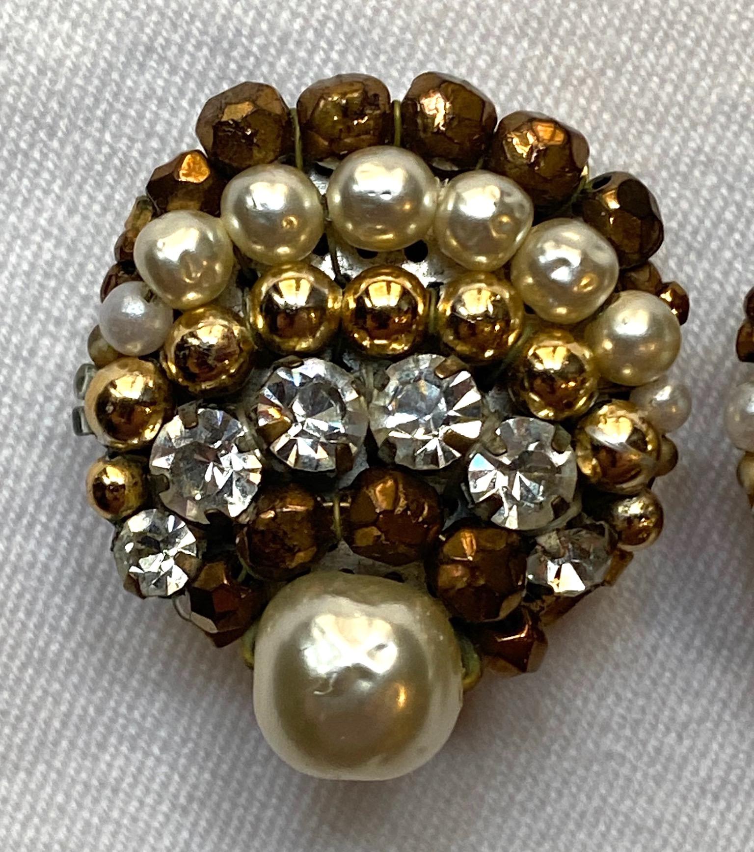 Coppola e Toppo Crystal, Baroque Pearl & Rhinestone Earrings In Good Condition In New York, NY