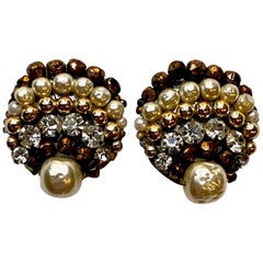 Coppola e Toppo Boucles d'oreilles en cristal, perles baroques et strass