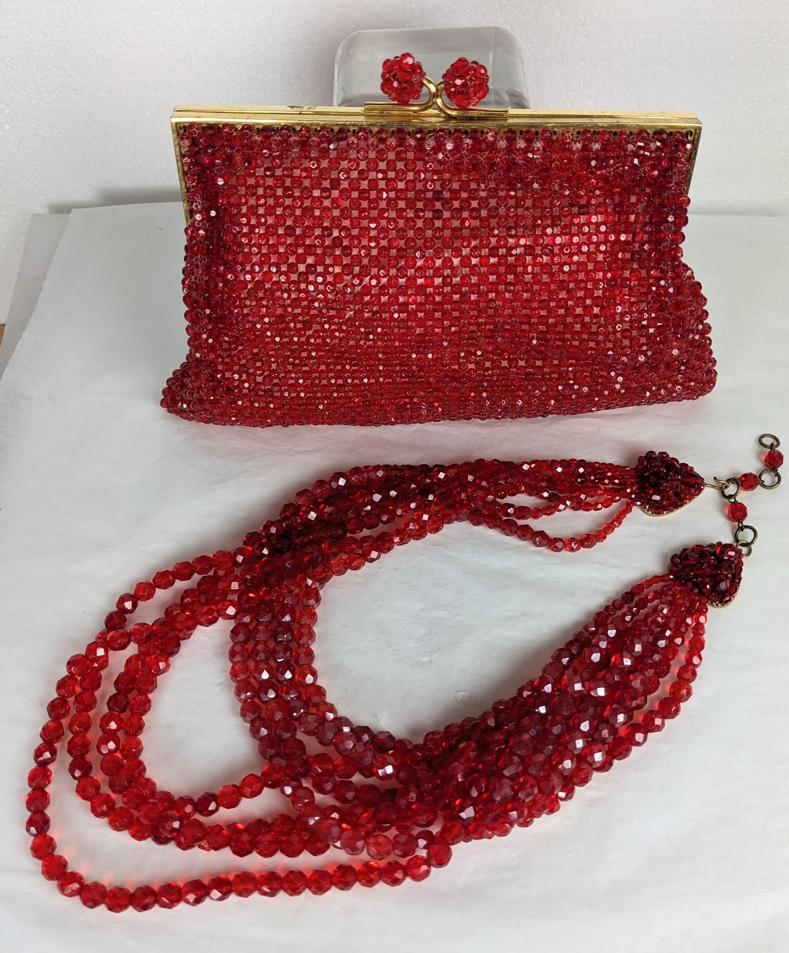 Coppola e Toppo Rubin-Kristall-Perlen-Clutch im Angebot 5