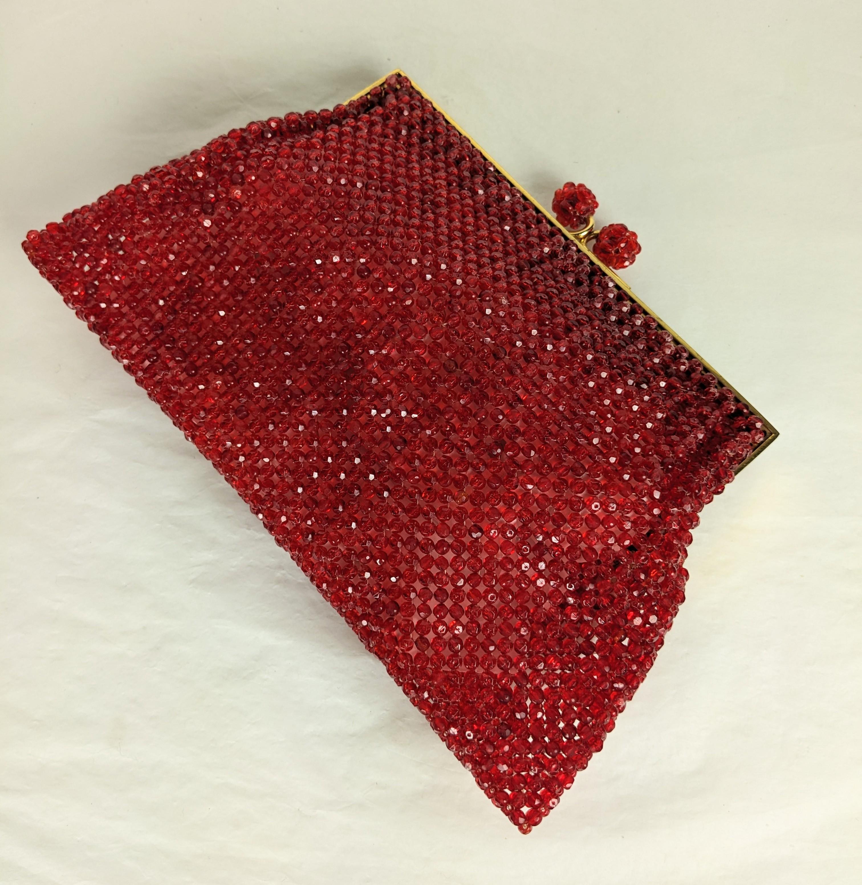 Coppola e Toppo Rubin-Kristall-Perlen-Clutch (Rot) im Angebot