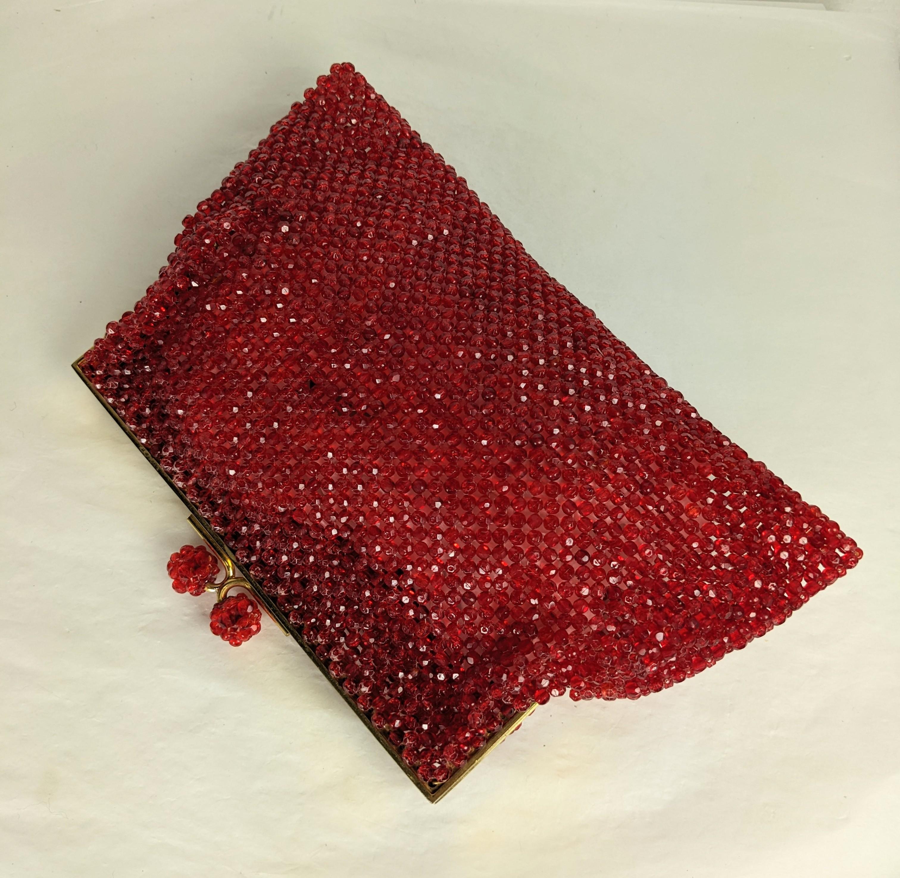 Coppola e Toppo Rubin-Kristall-Perlen-Clutch im Zustand „Gut“ im Angebot in New York, NY