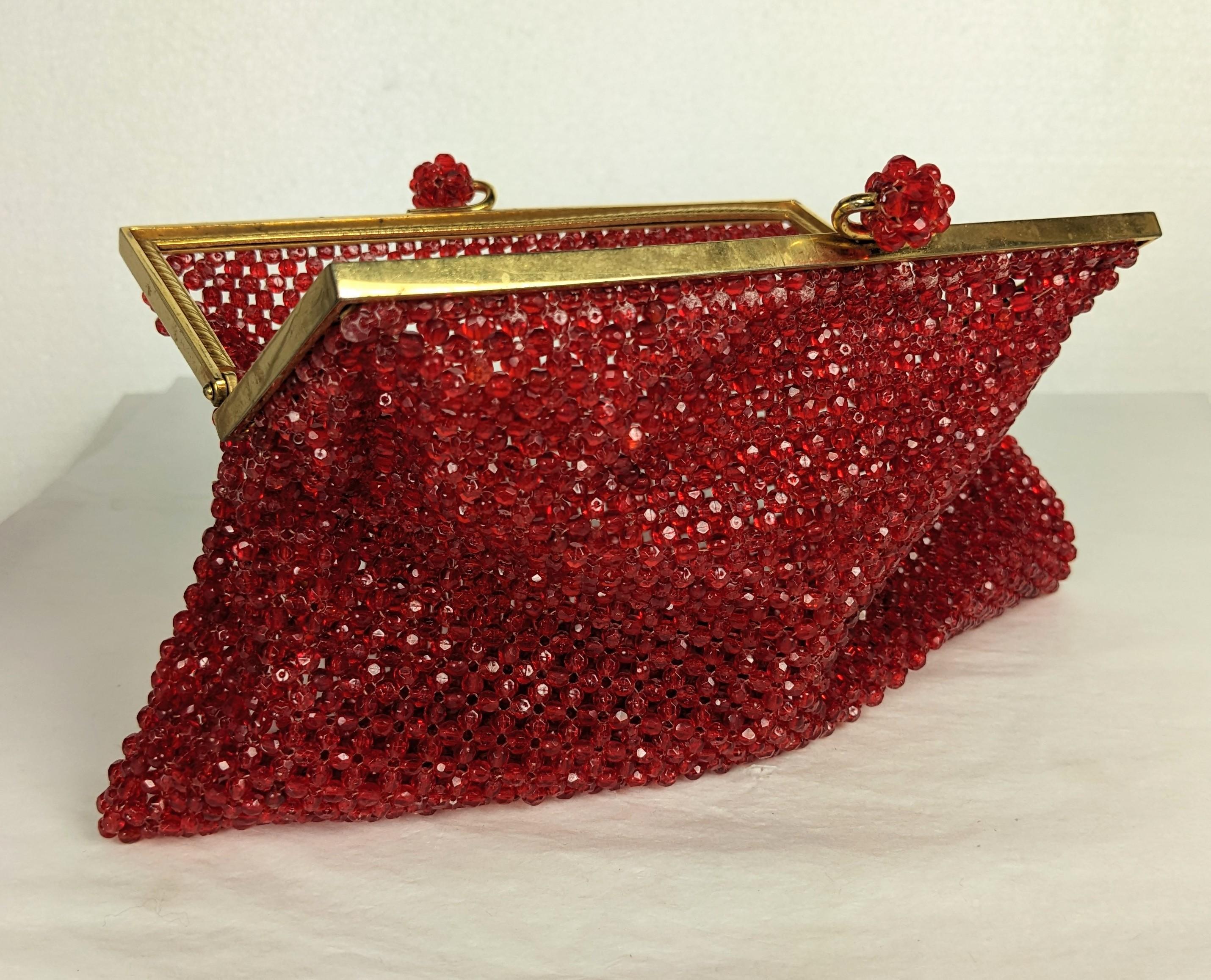Coppola e Toppo Rubin-Kristall-Perlen-Clutch im Angebot 2
