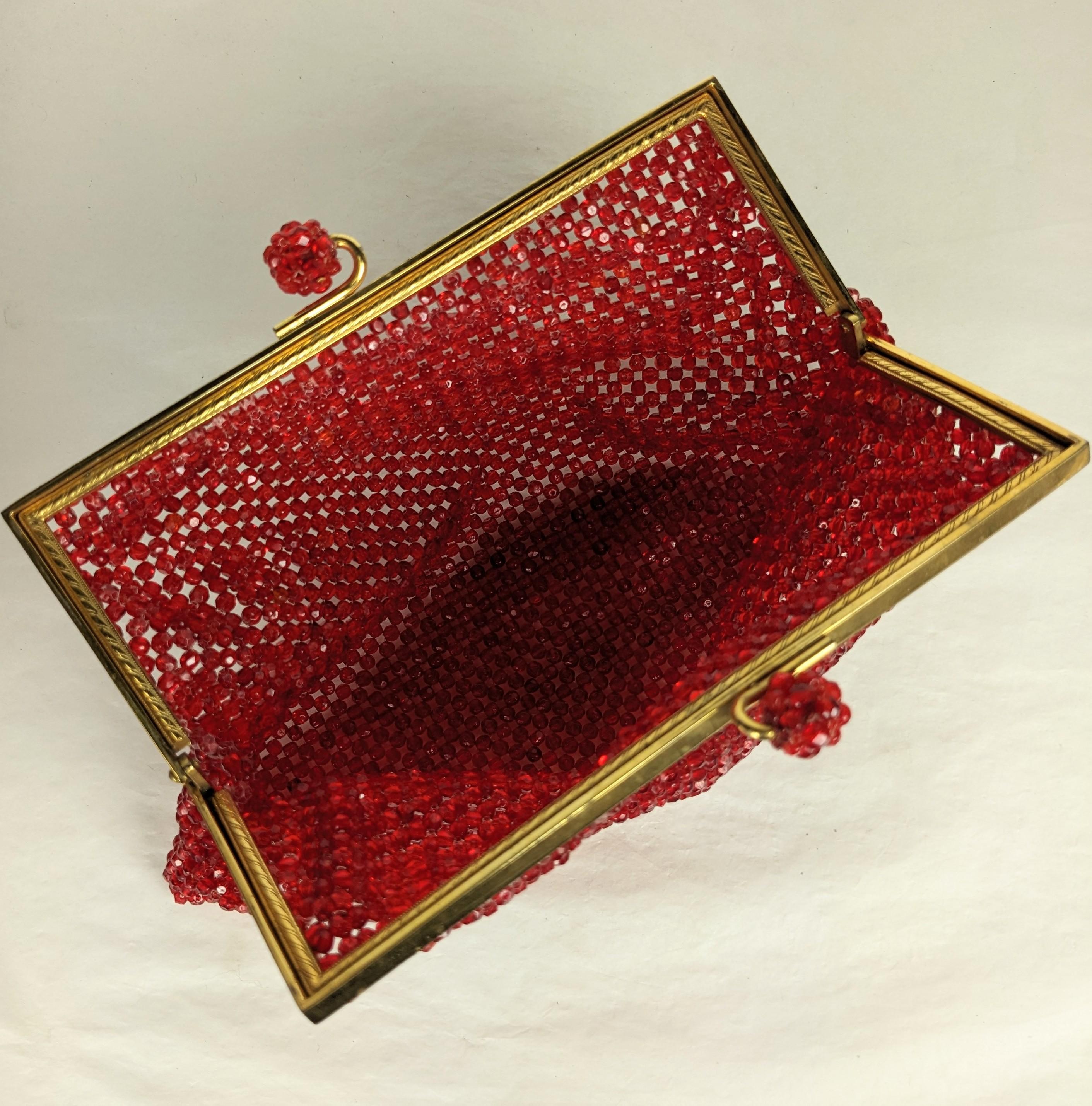 Coppola e Toppo Rubin-Kristall-Perlen-Clutch im Angebot 4