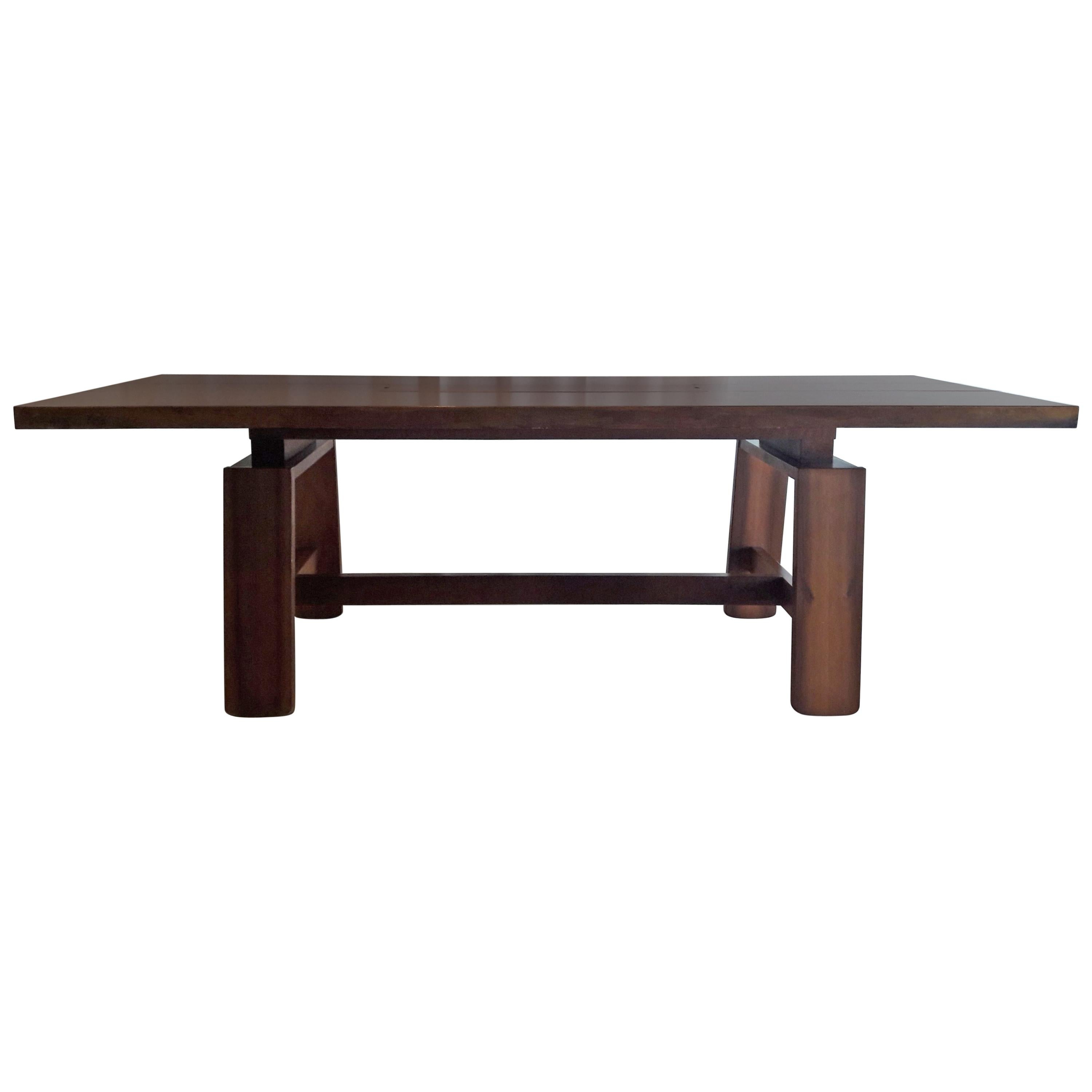 Coppola Mid-Century Modern Large Walnut Dining Table for Bernini, Italy For Sale