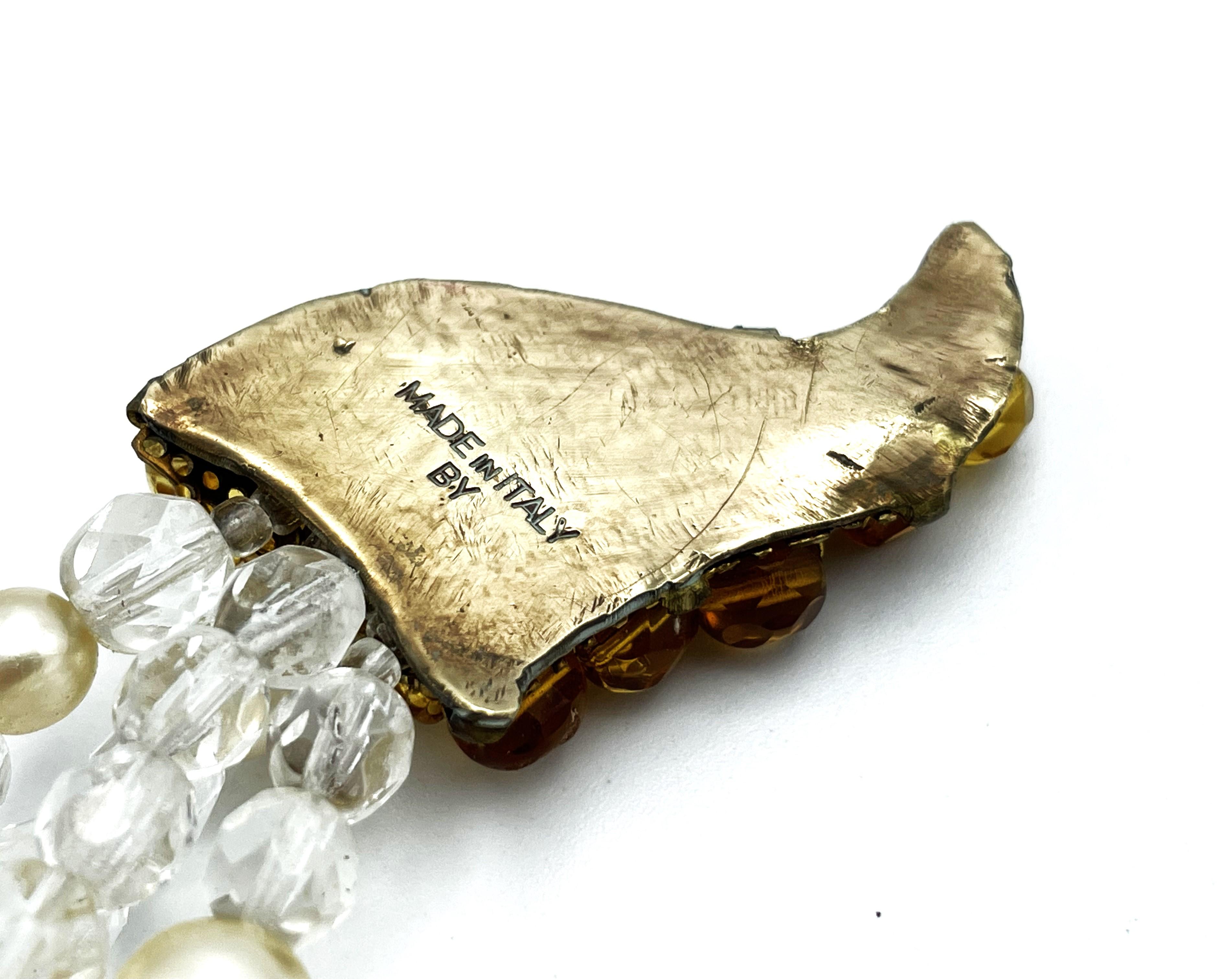 Collar de cuentas Coppola & Toppo con cabeza y cola de serpiente, Italia 1950 en venta 8