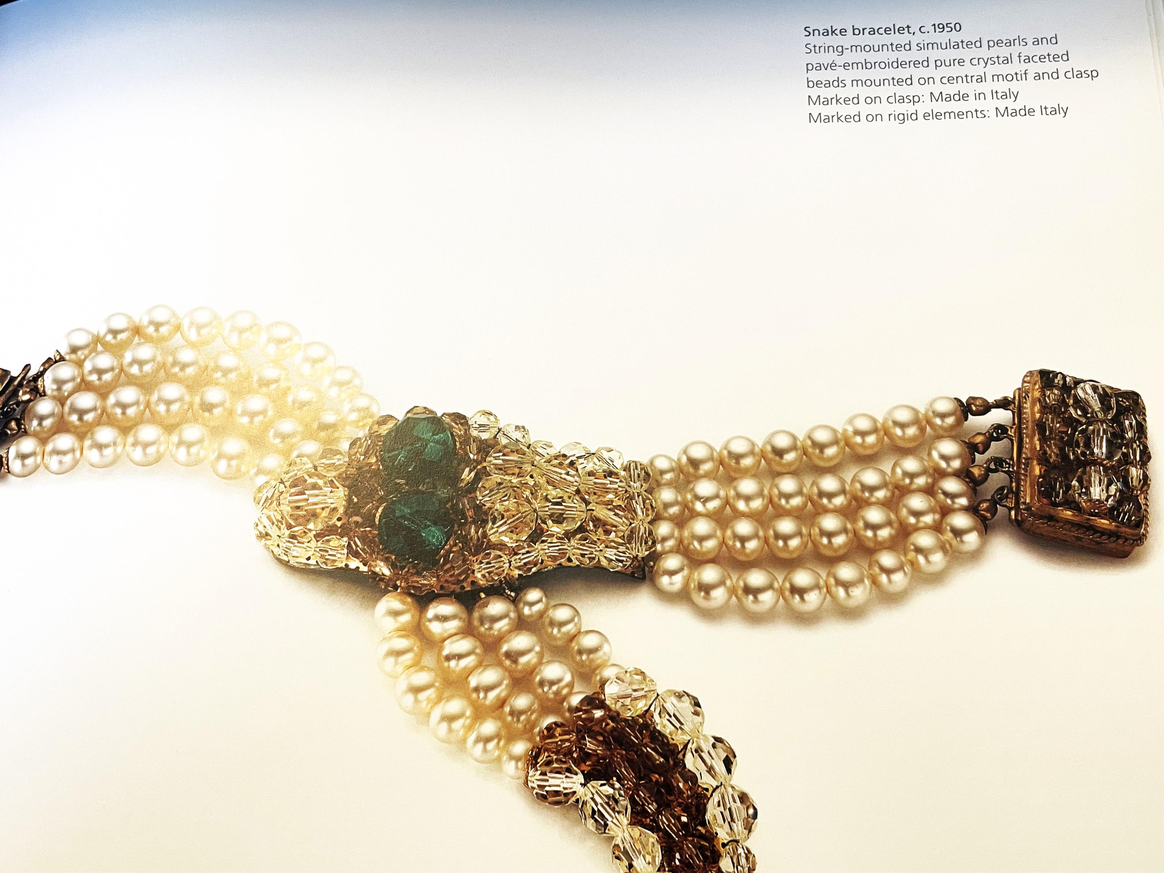 Coppola & Toppo beaded necklace with a snake head and tail, Italy 1950  For Sale 8