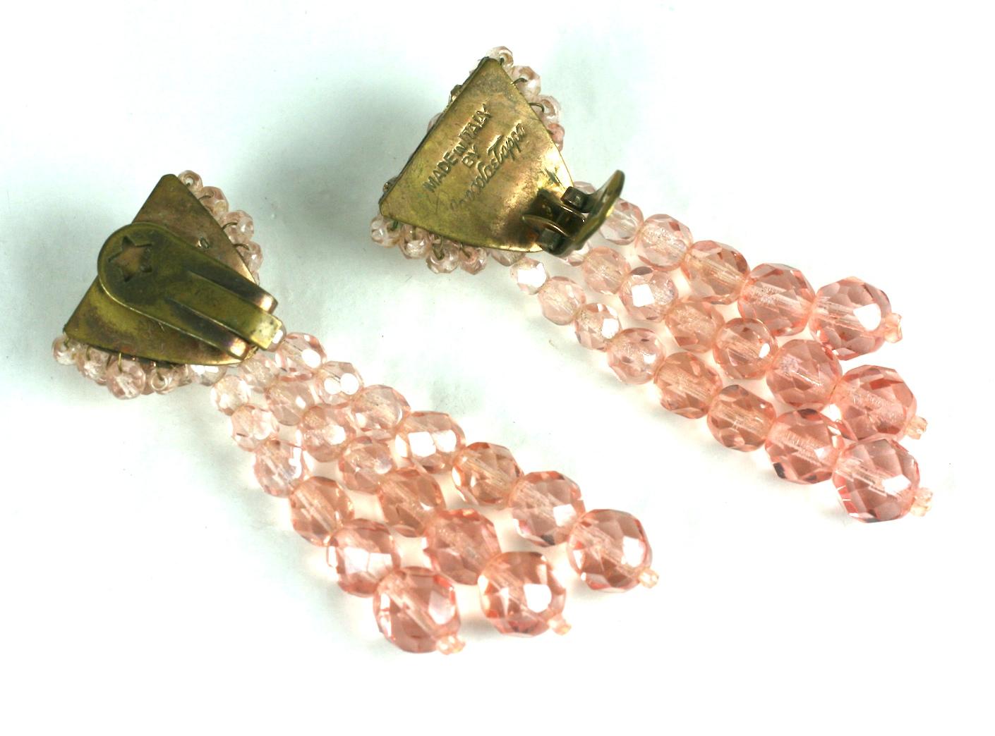 Coppola Toppo Ombre Pink Crystal Earrings In Excellent Condition For Sale In New York, NY