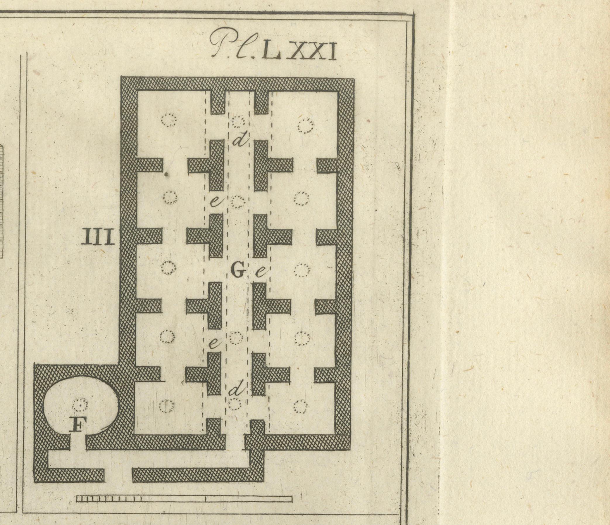Plan eines koptischen Klosters, Ammoniakofen und Eierbrutkasten, Ägypten um 1776 im Zustand „Gut“ im Angebot in Langweer, NL
