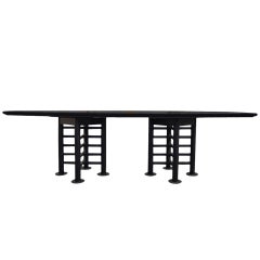 Used 8 ft Marble & Ebonized Wood Table by Michael & Katherine McCoy Cranbrook