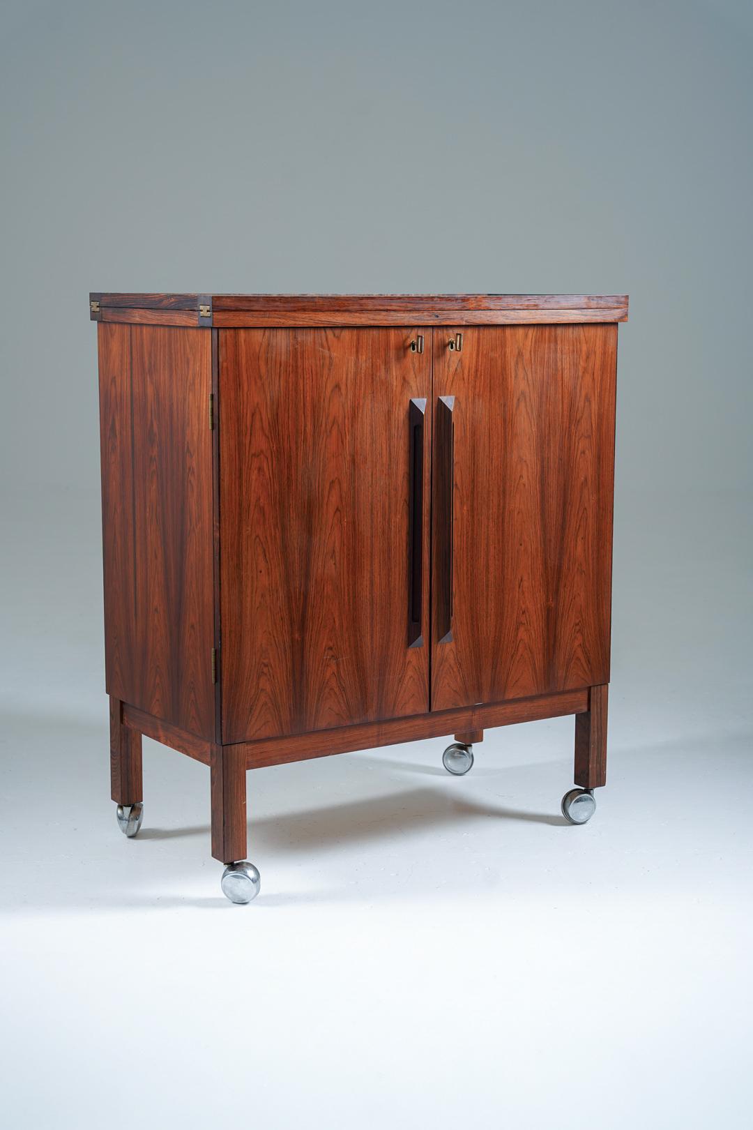 Danish Bar Cabinet by Torbjørn Afdal for Bruksbo, Norway, 1960s For Sale