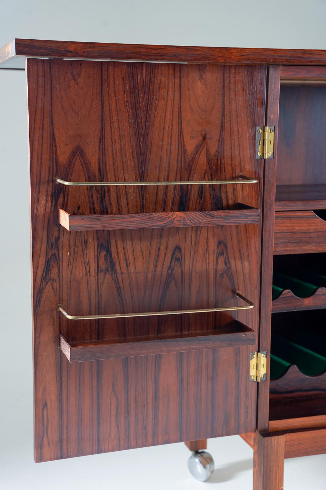 Brass Bar Cabinet by Torbjørn Afdal for Bruksbo, Norway, 1960s For Sale