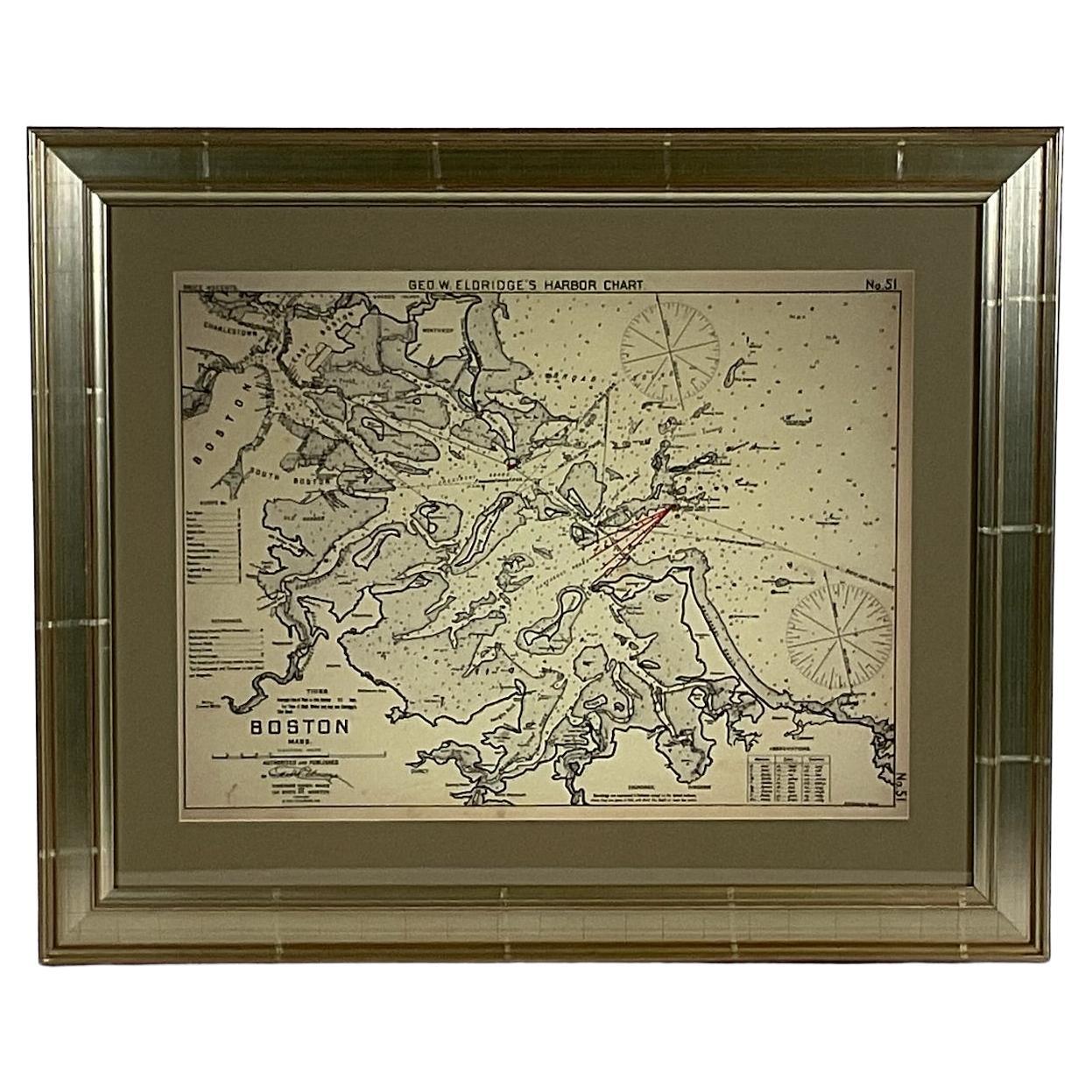 Copy of 1901 Chart of Boston Harbor For Sale