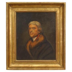 Antique Portrait of Thomas Jefferson, 25x22 Inches, Good Condition