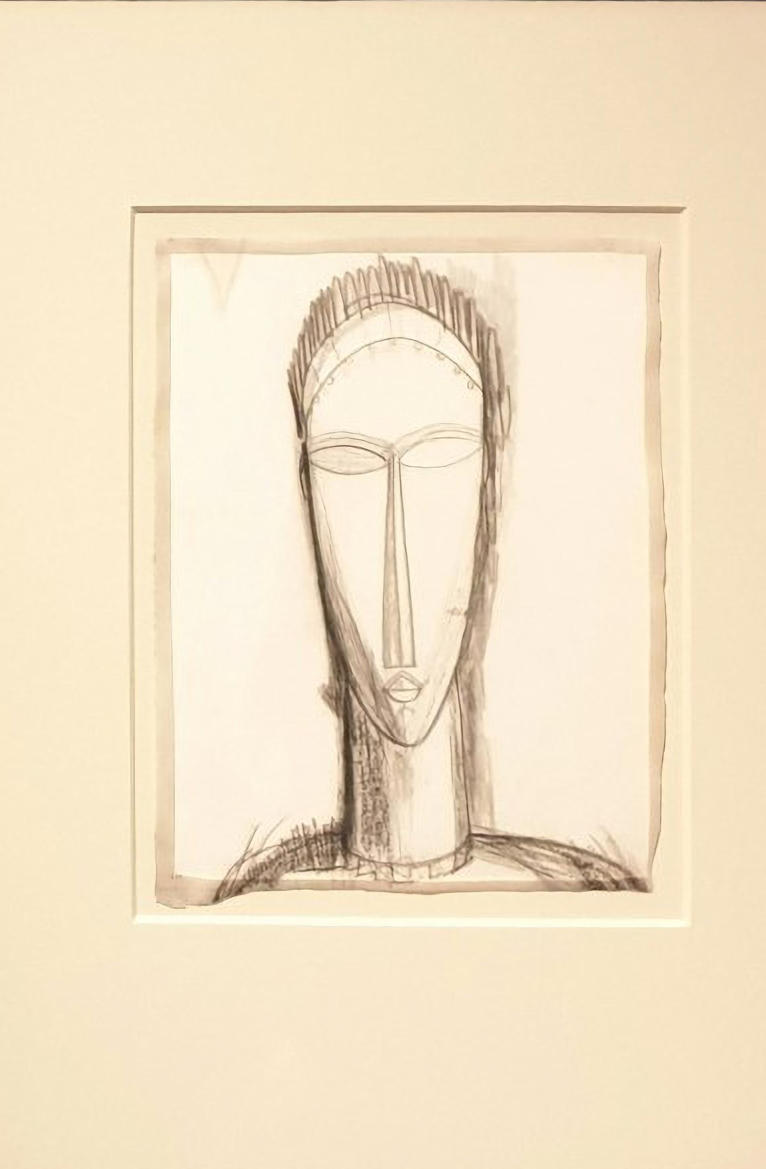 Copia de una cabeza de piedra de Amedeo Modigliani Siglo XX Philippe Delenseigne
Auténtica copia 