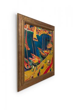 Copia di un dipinto di Andre Derain con una barca a vela