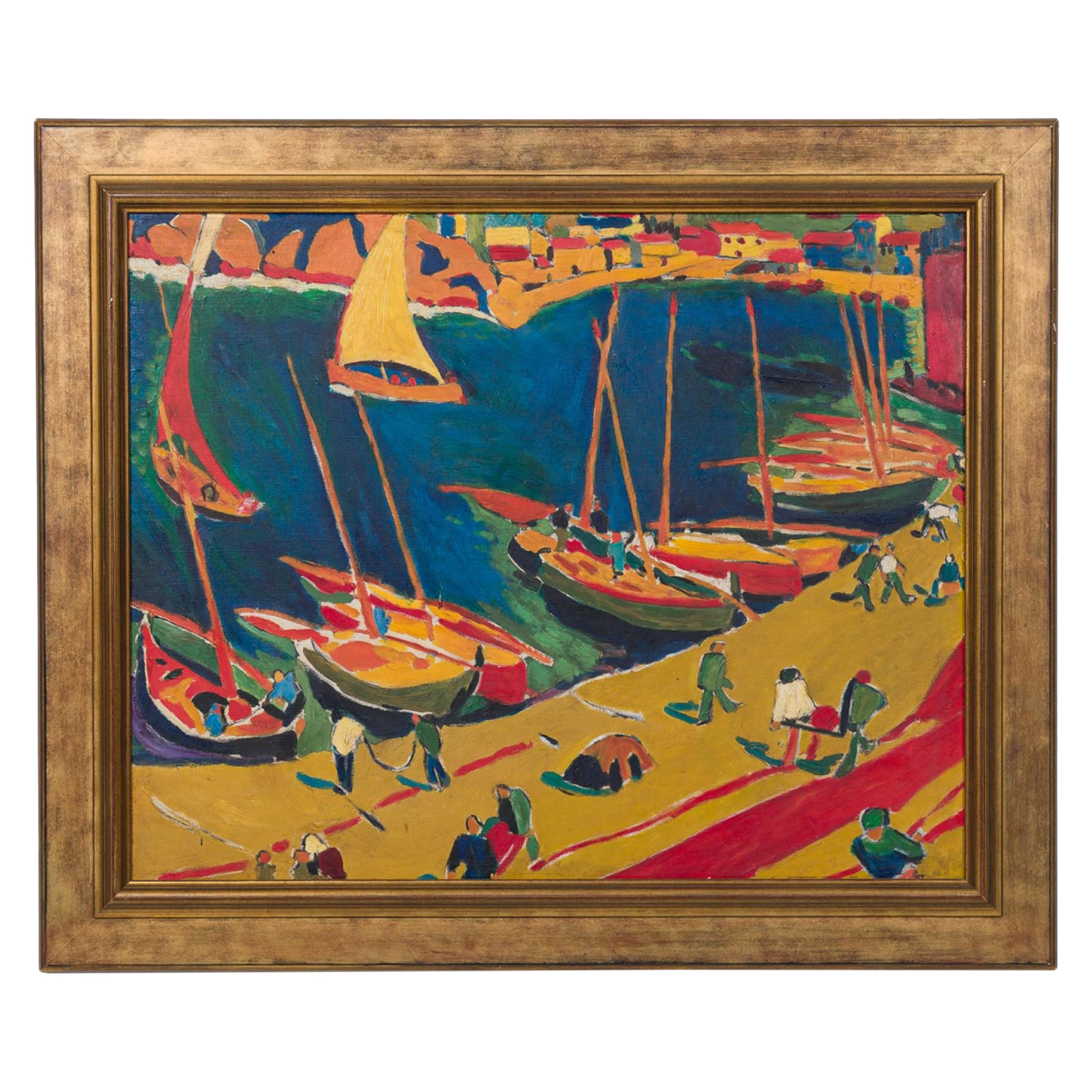 Copia di un dipinto di Andre Derain con una barca a vela in vendita
