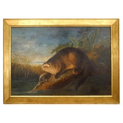 Used Copy of an Otter in a Trap Wildlife Painting