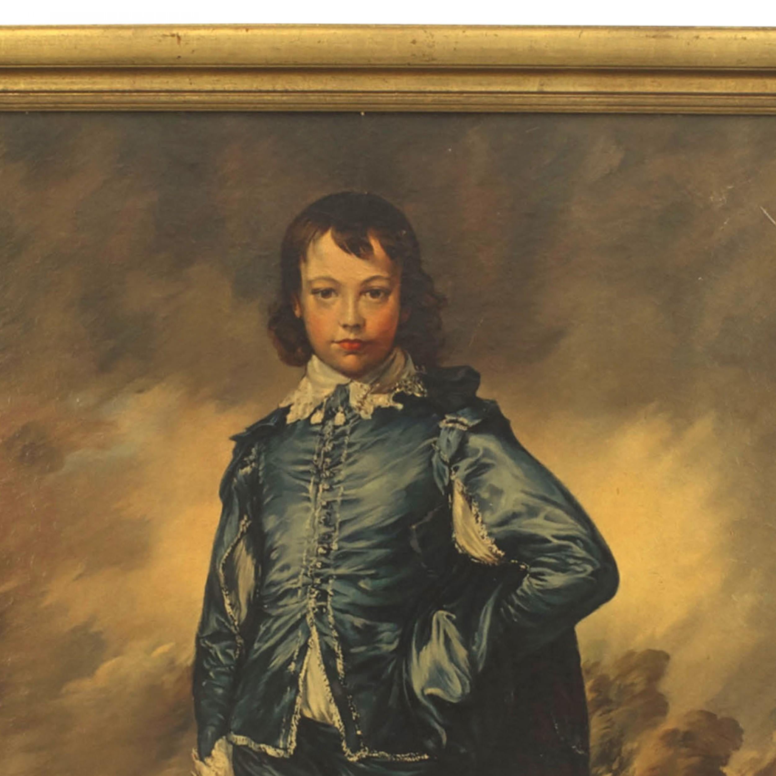 Peint à la main Exemplaire de la peinture « Blue Boy » de Gainsborough en vente